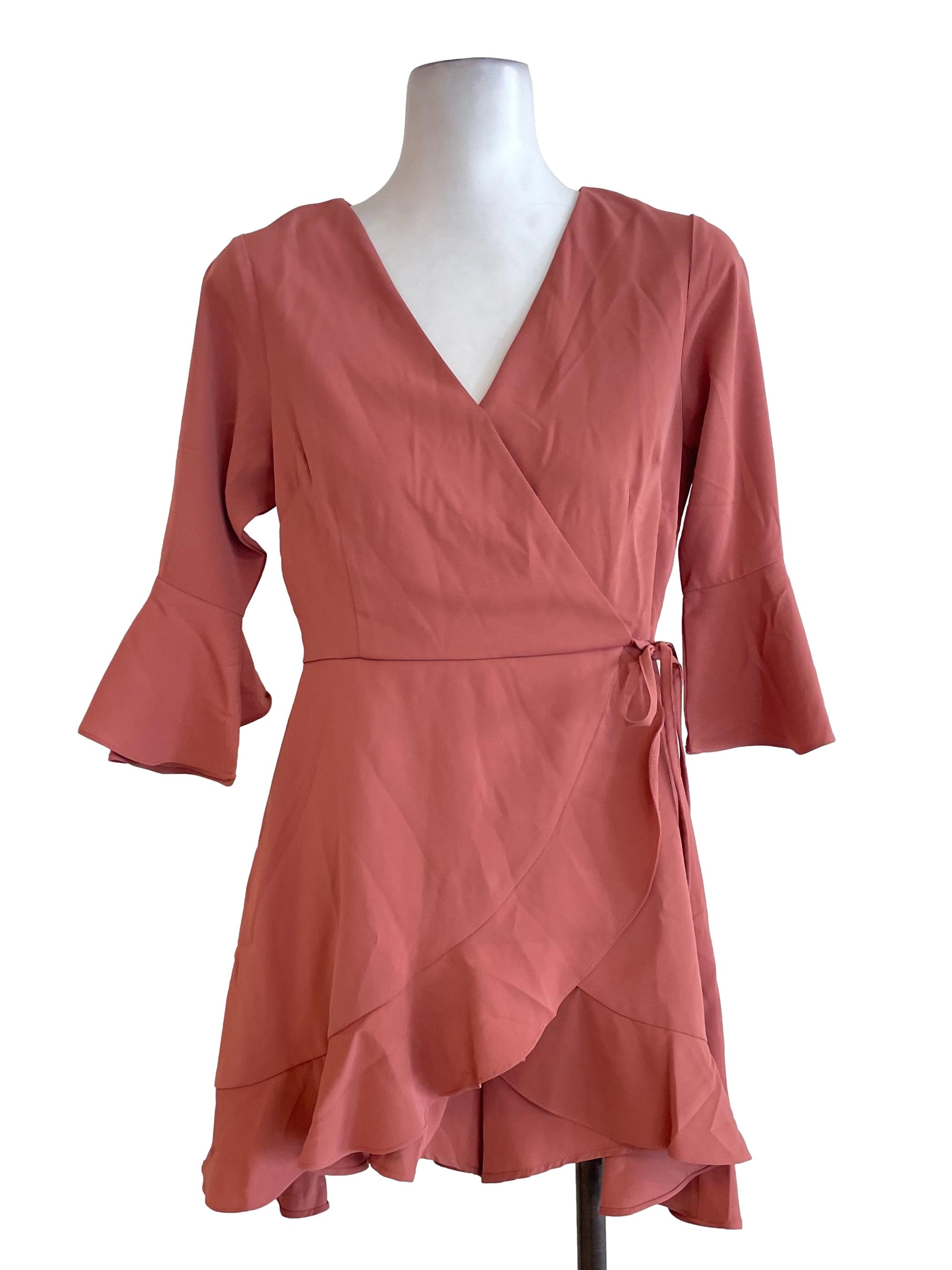 Warm Pink Ruffled Romper