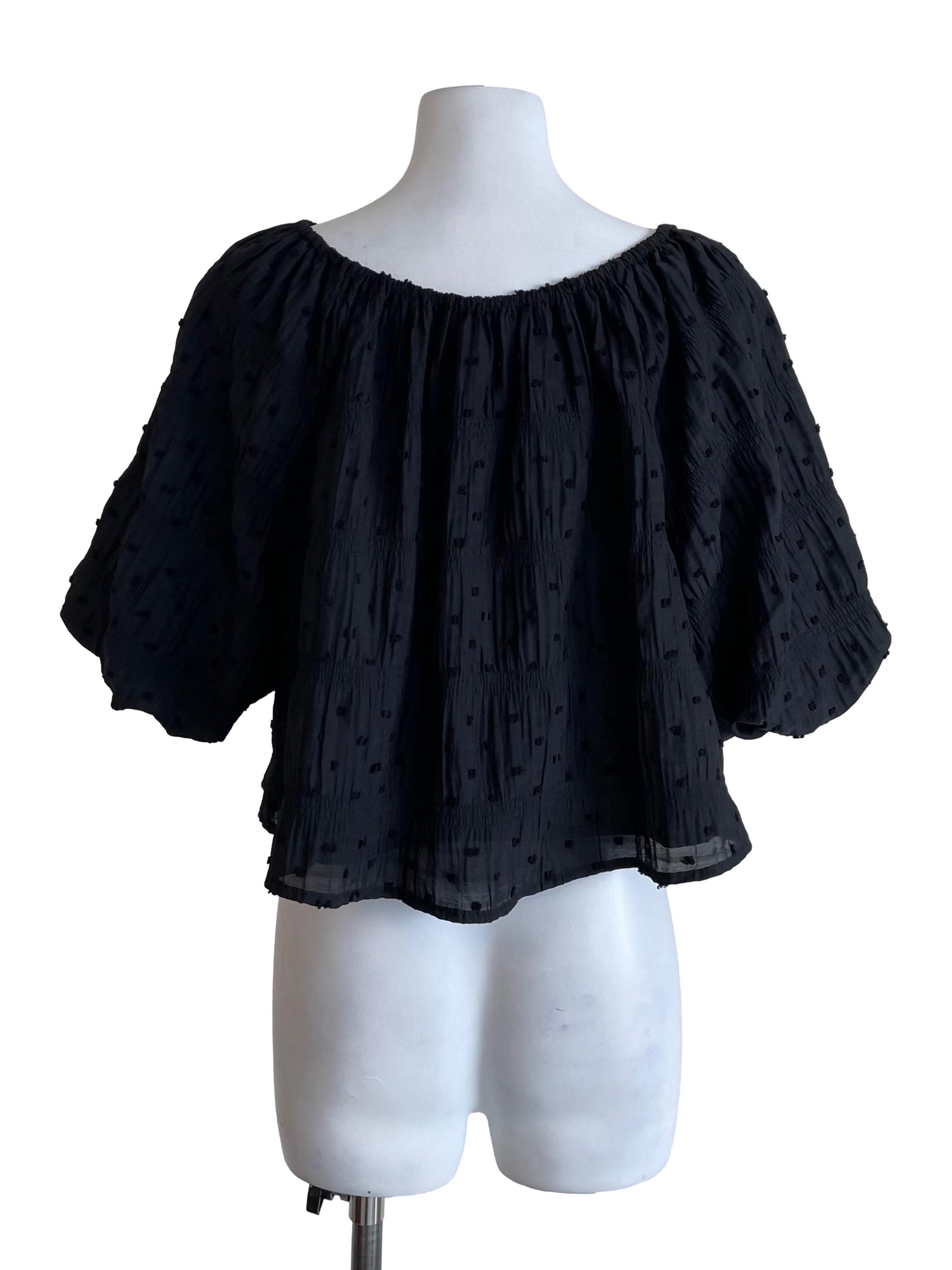 Black Dots Textured Top