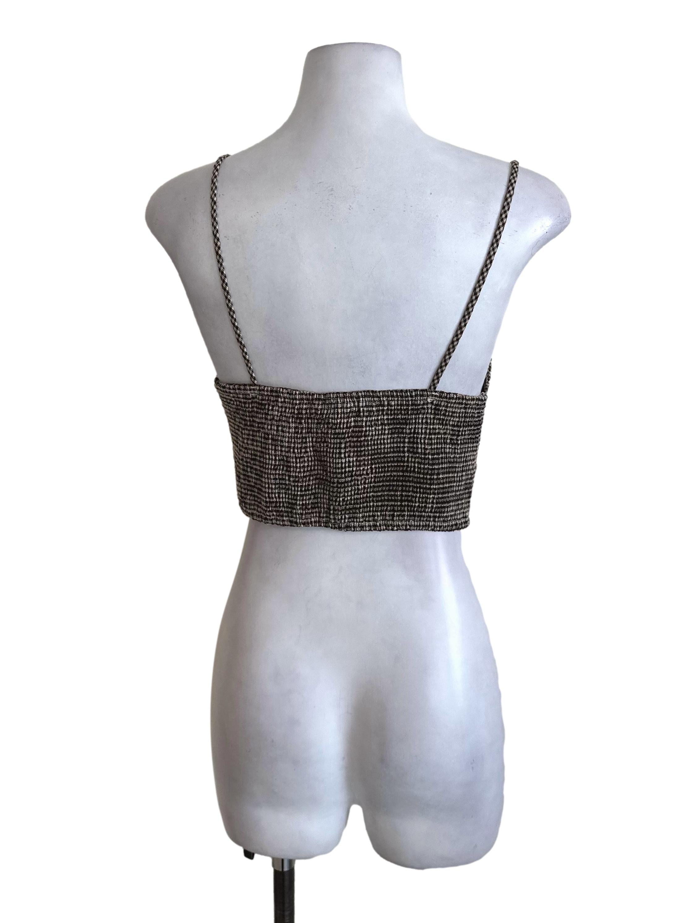 Dark Brown Nailshead Pattern Sweetheart Top TEM