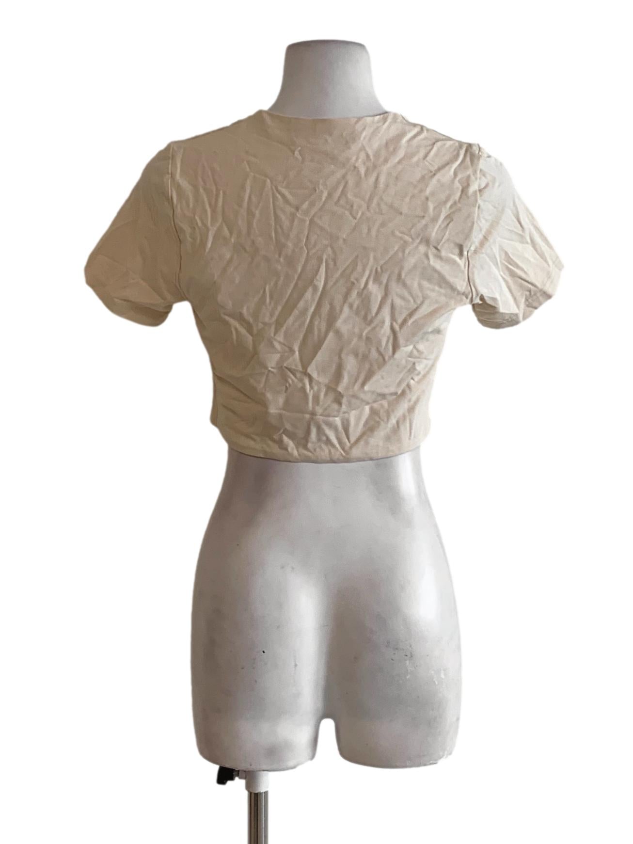 Beige Square Neckline Blouse