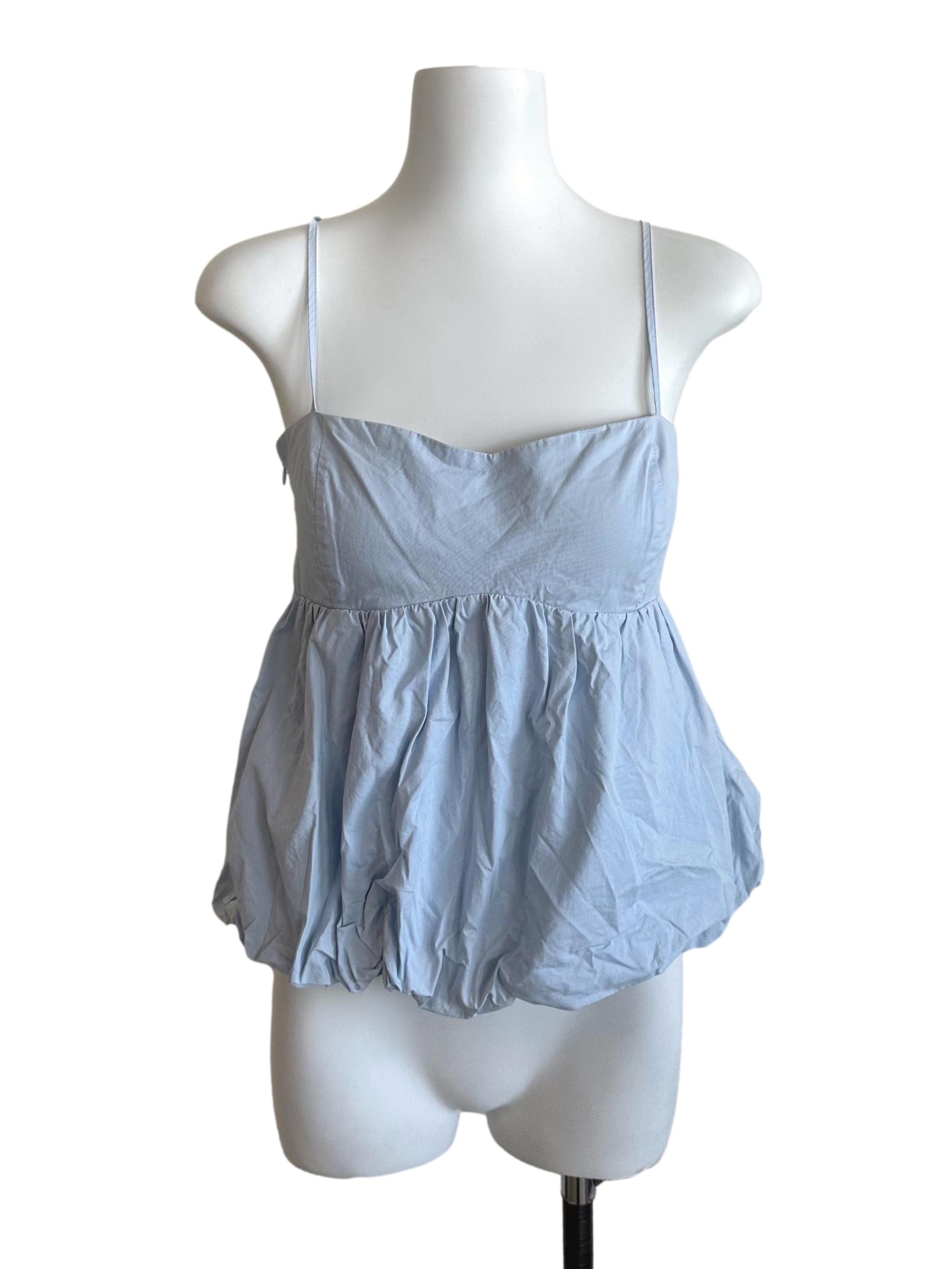 Light Blue Bubble Babydoll Top