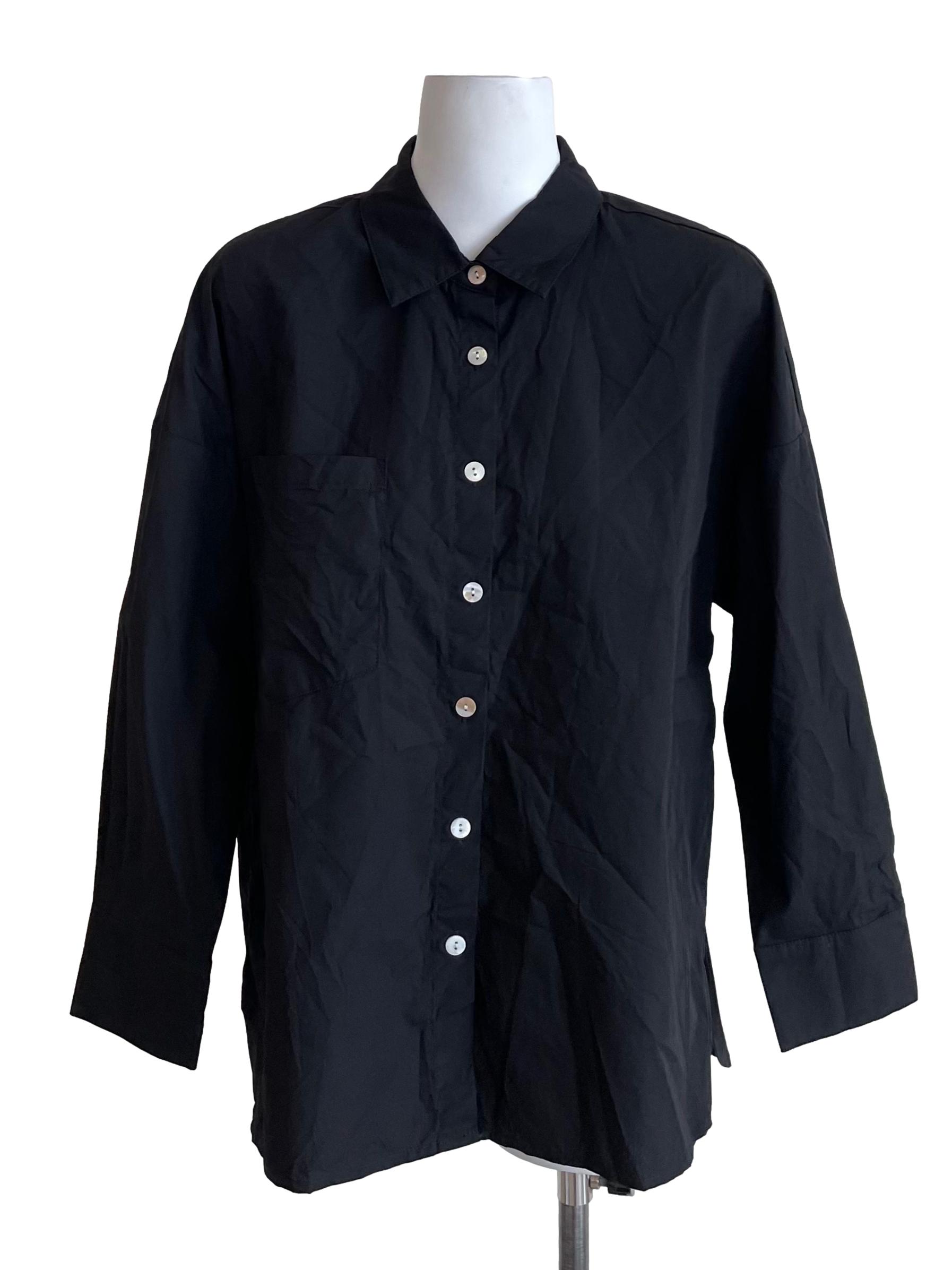 Black Wide Oxford Shirt