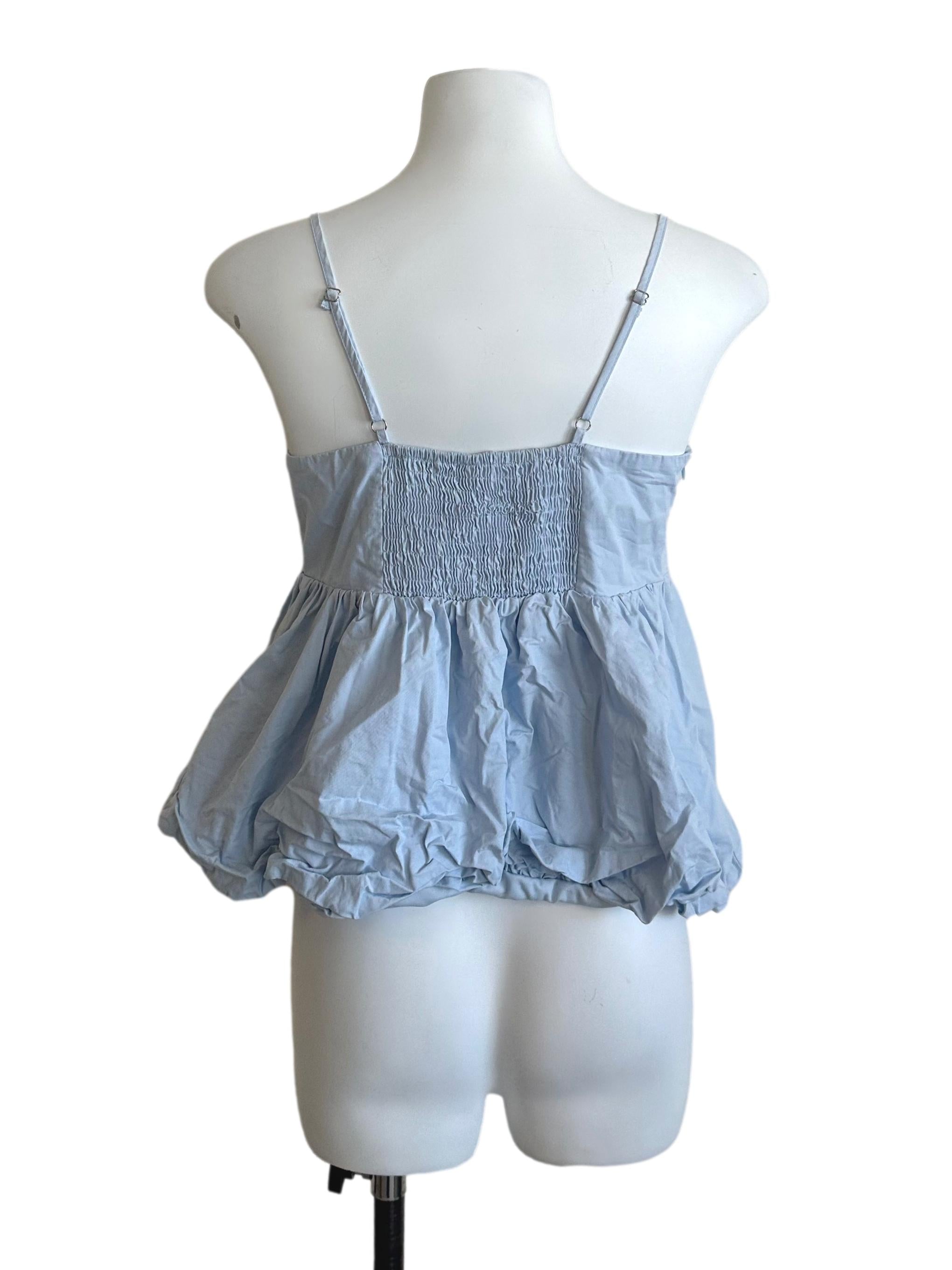Light Blue Bubble Babydoll Top