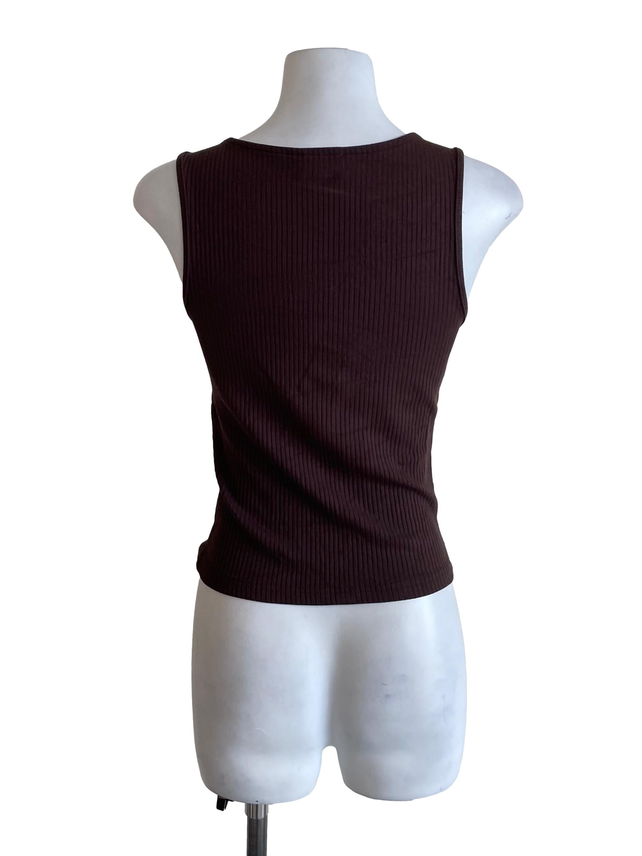Chocolate Brown Ribbed Tank Top