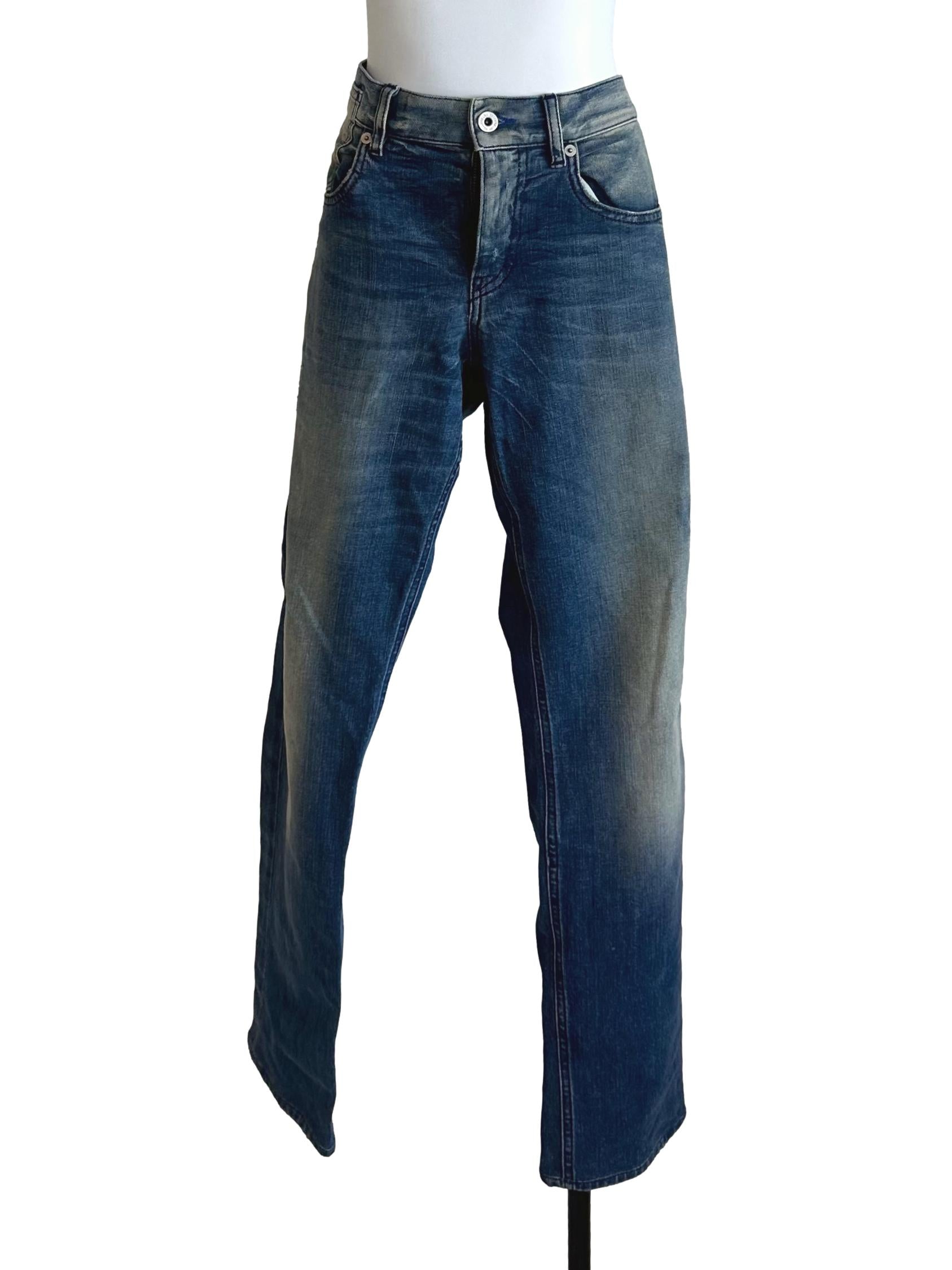 Illusion Blue Denim Straight Jeans