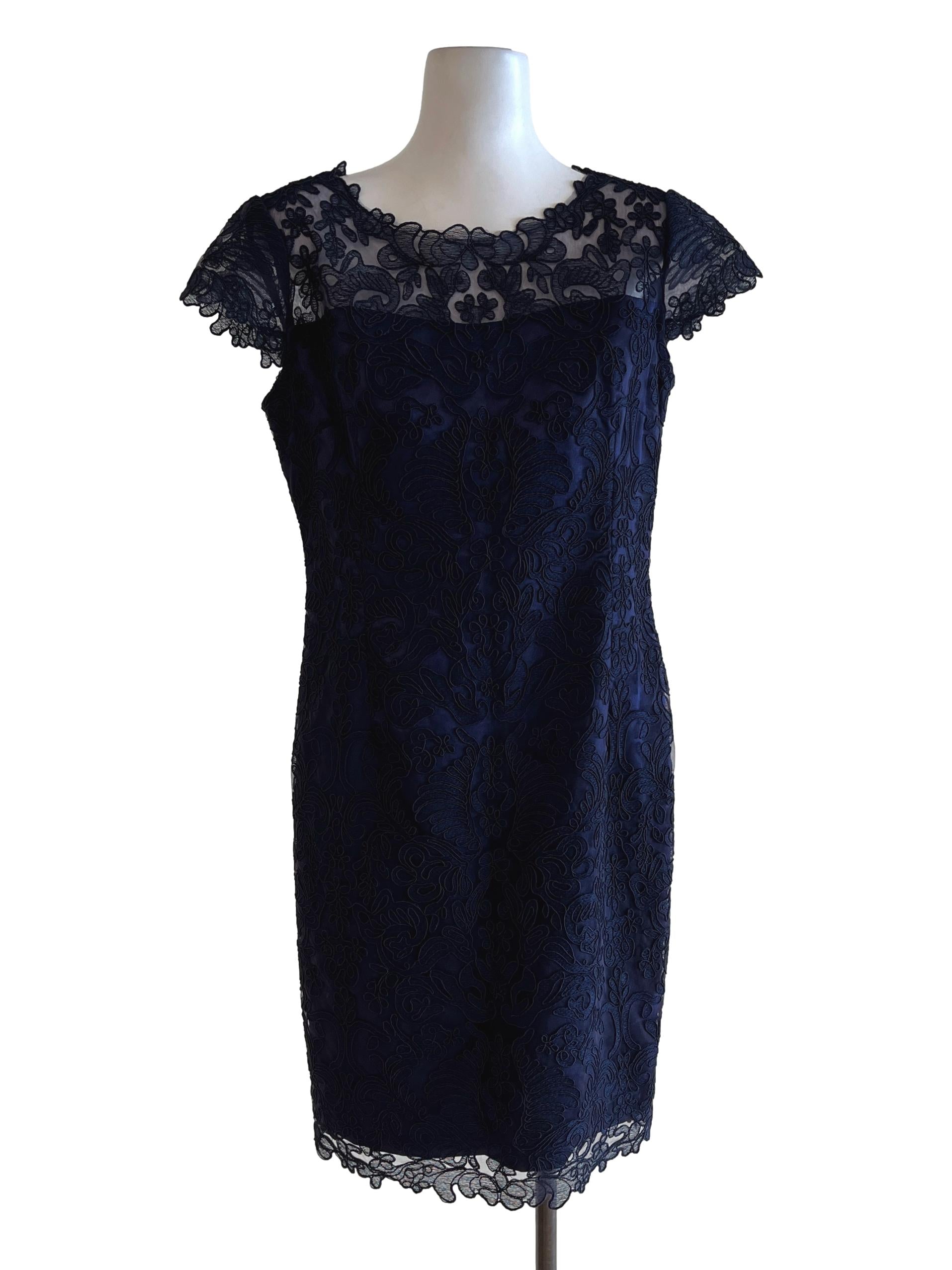 Indigo Blue A-Line Short Sleeve Dress