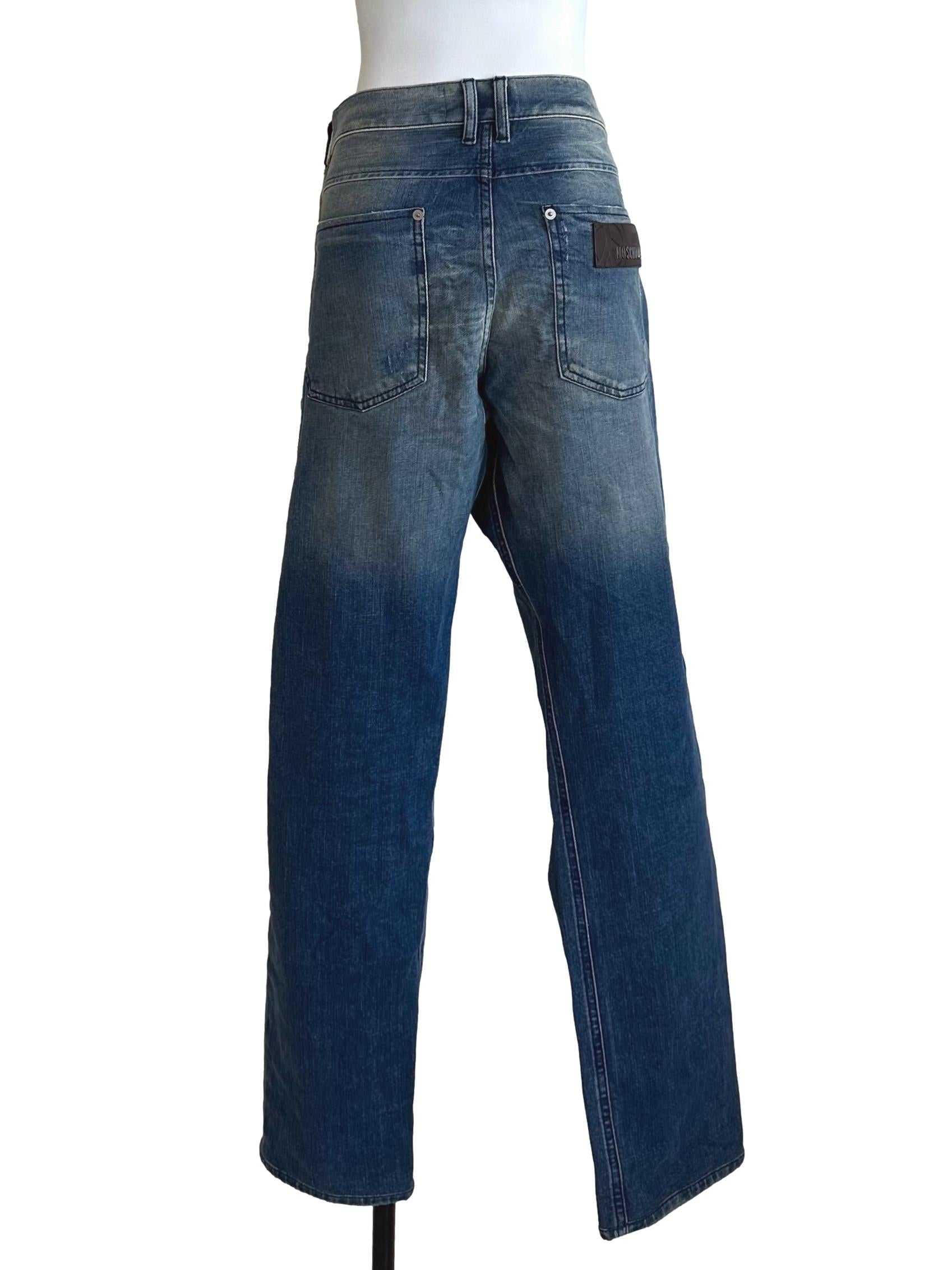 Illusion Blue Denim Straight Jeans