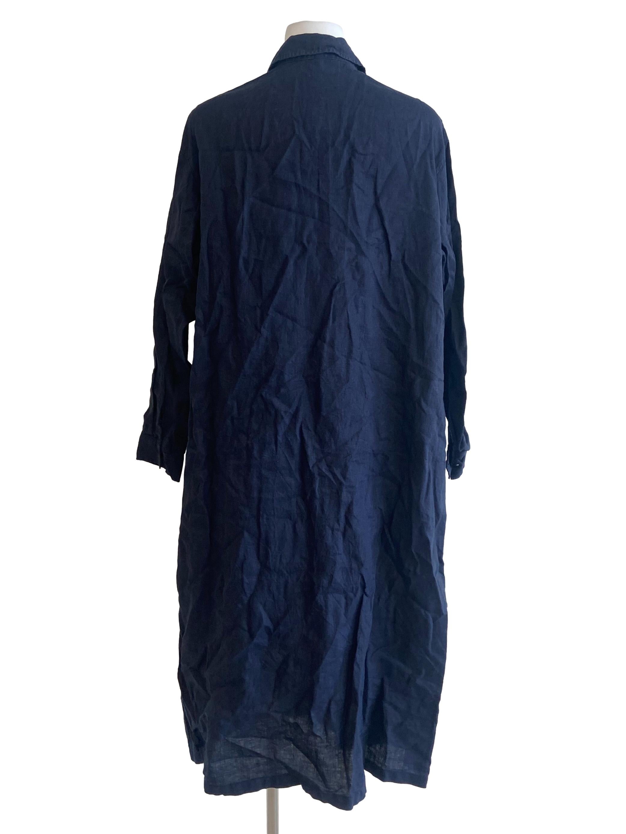Navy Blue Button Down Shirt Dress
