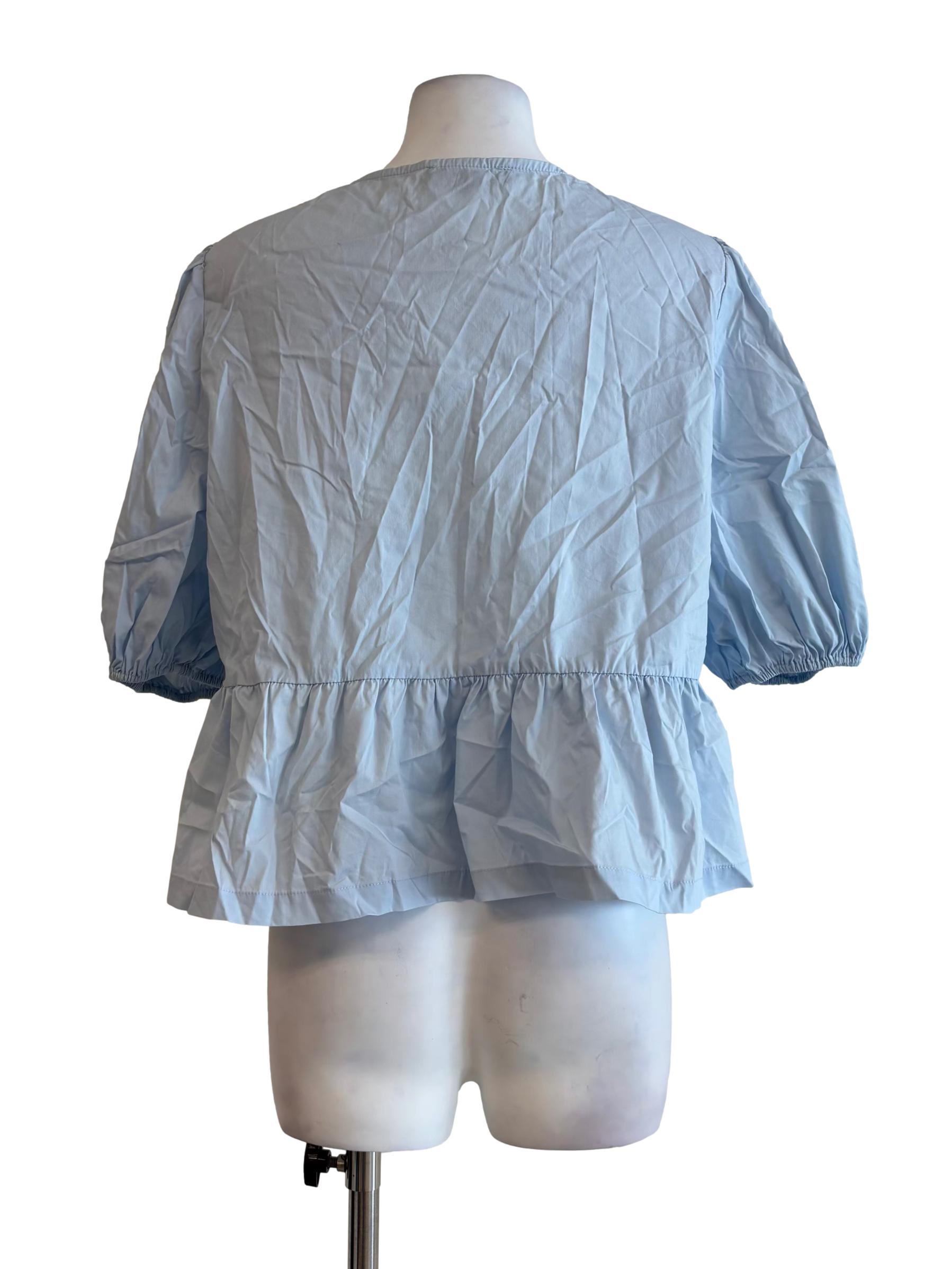 Baby Blue Cotton Ribbon Top