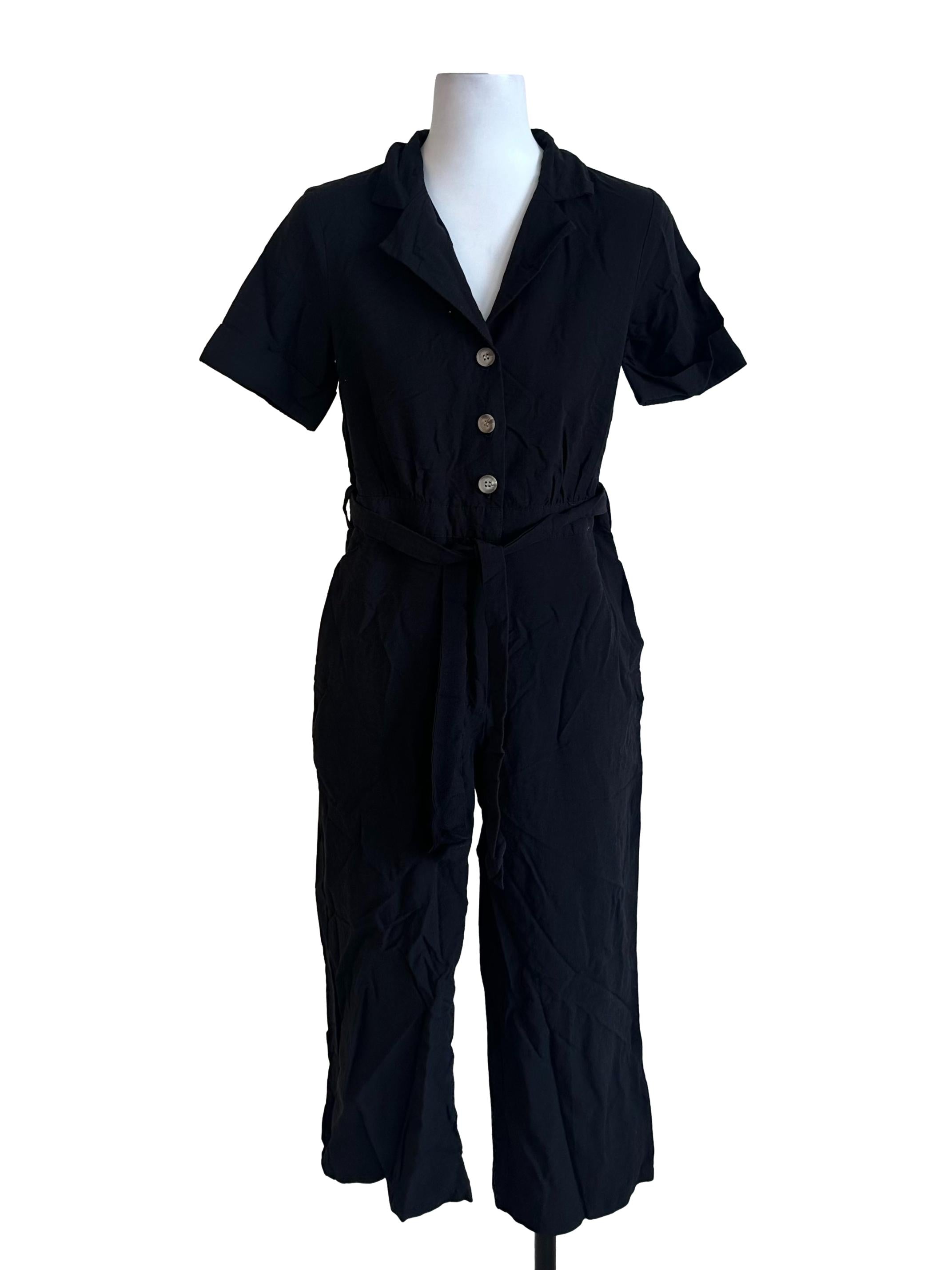Black Short Sleeve Jumpsuit