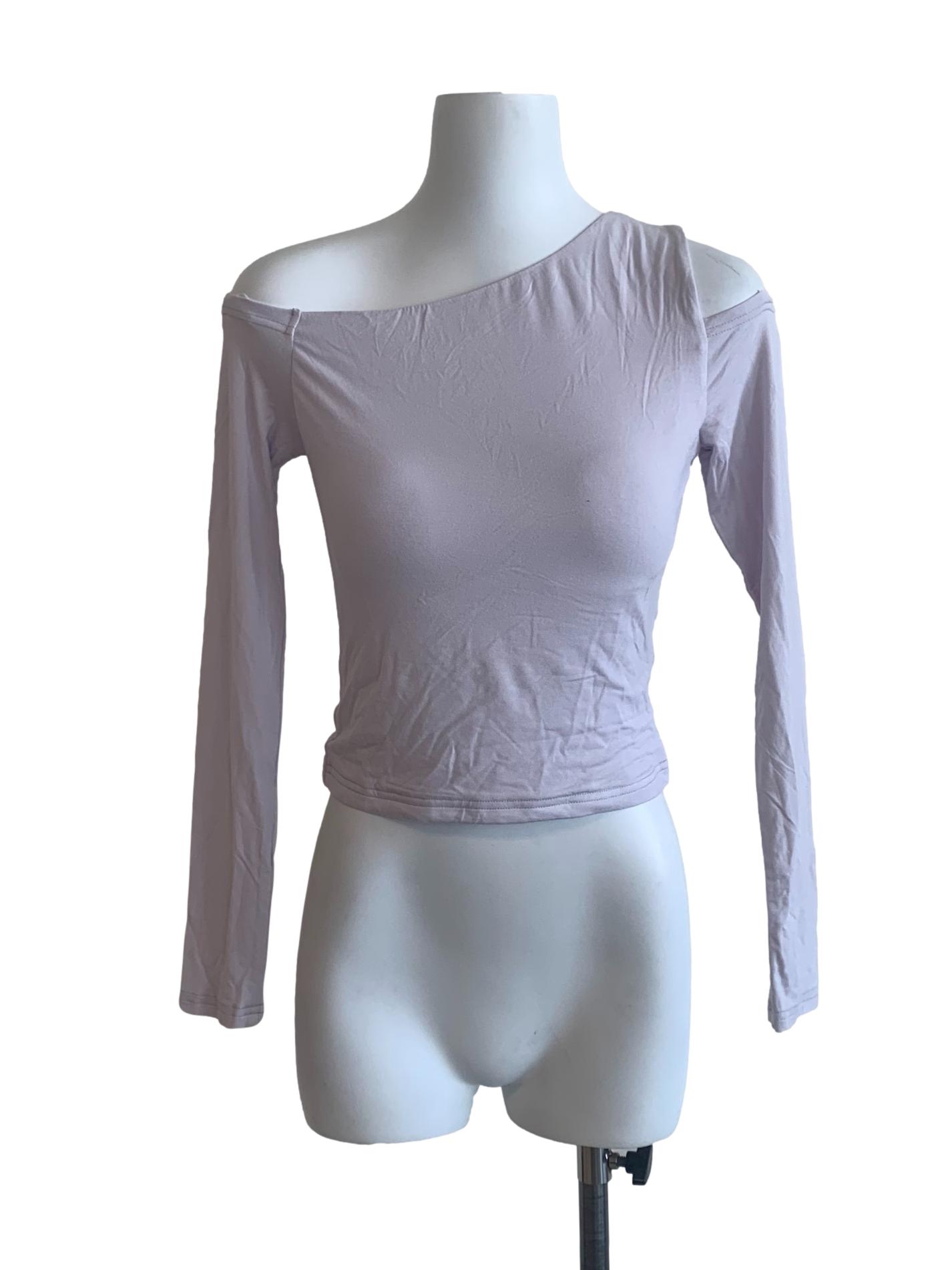 Heather Purple Asymmetric Neck Top