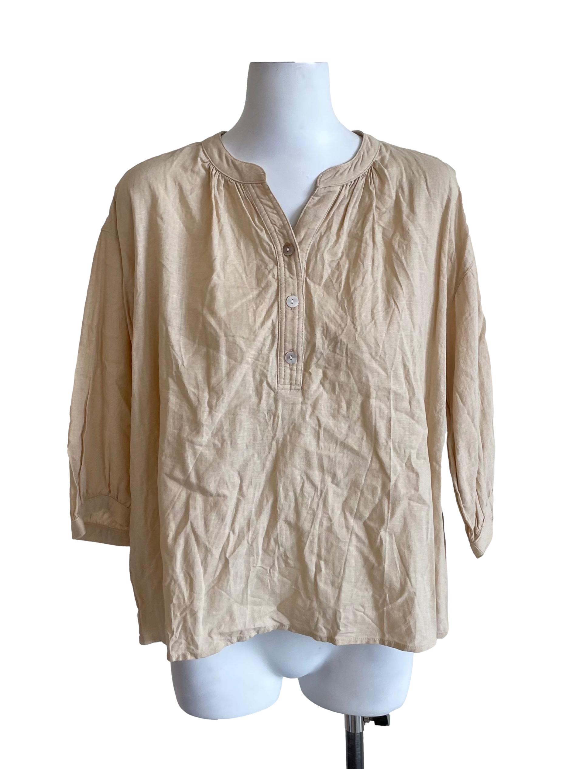 Parchment Draped Peasant Top