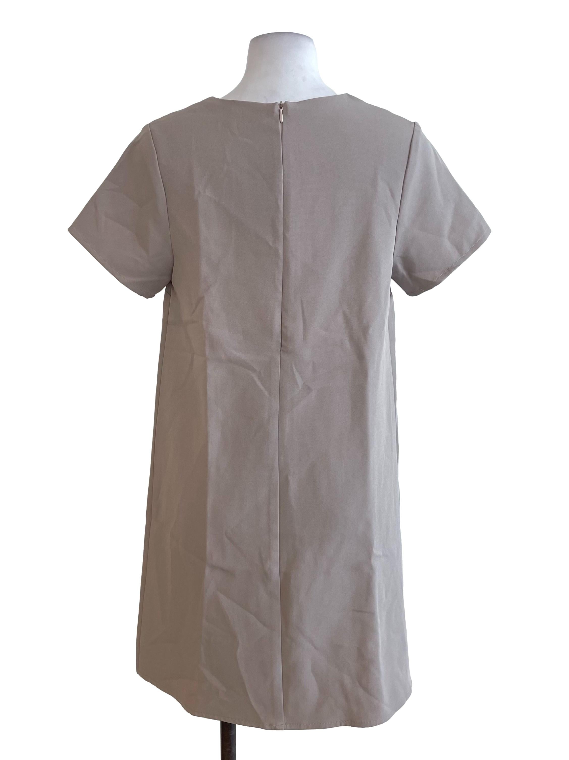 Oat Beige Short Sleeves Dress