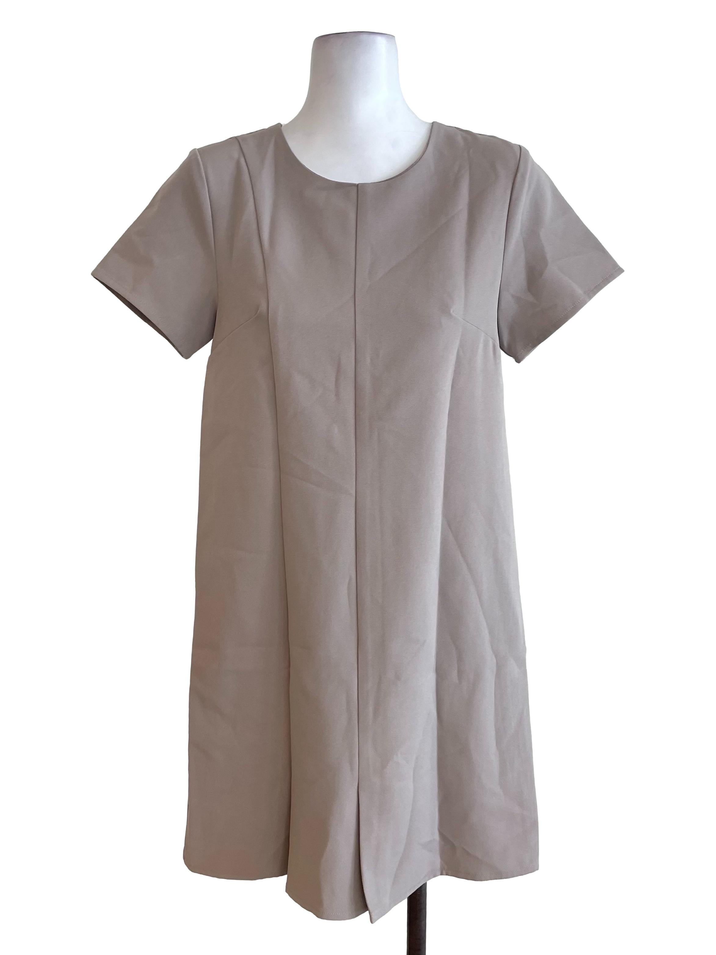 Oat Beige Short Sleeves Dress
