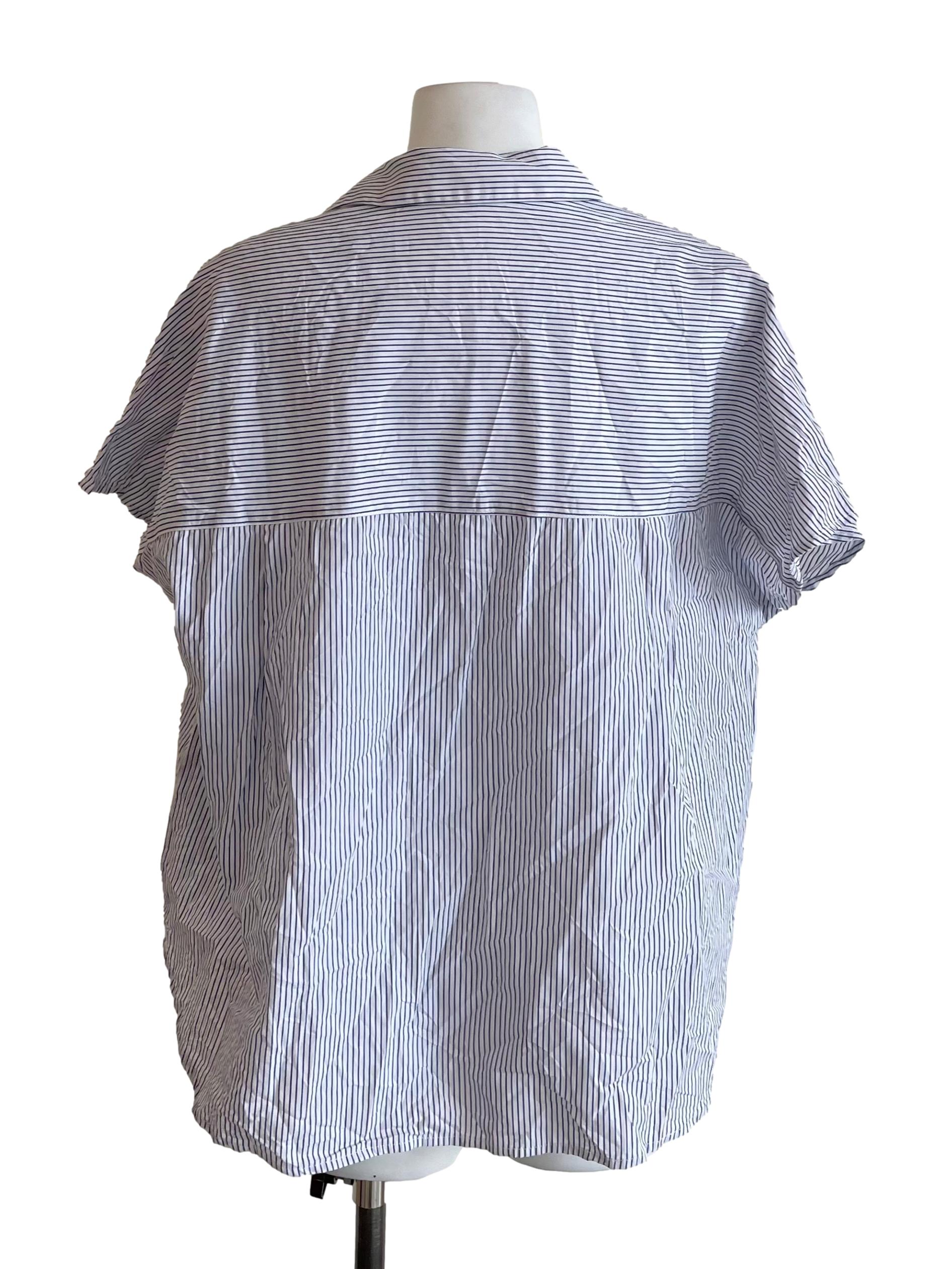 White And Blue Stripes Johnny Top