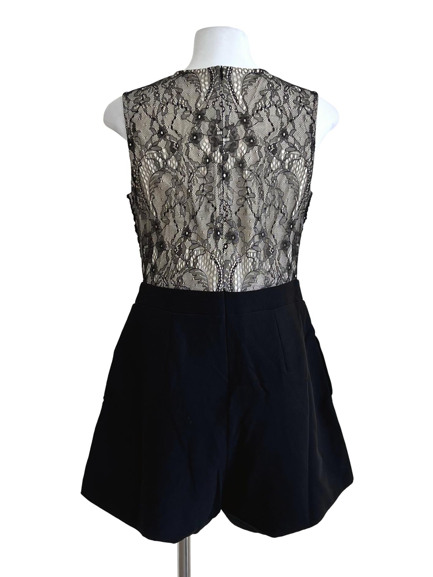 Black Laced Sleeveless Romper