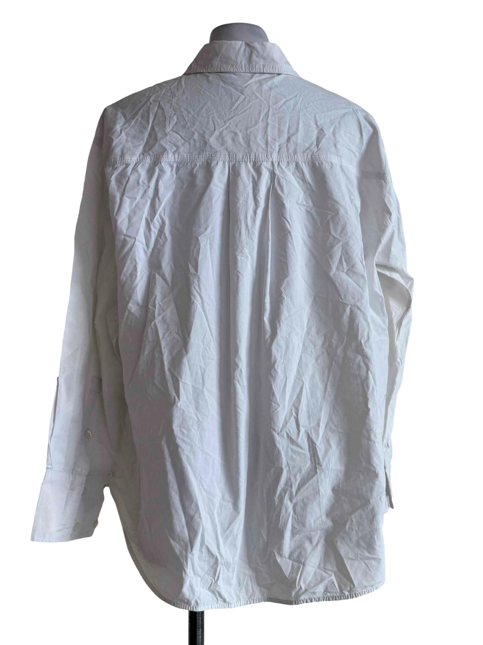 Faded White Long Sleeve Blouse