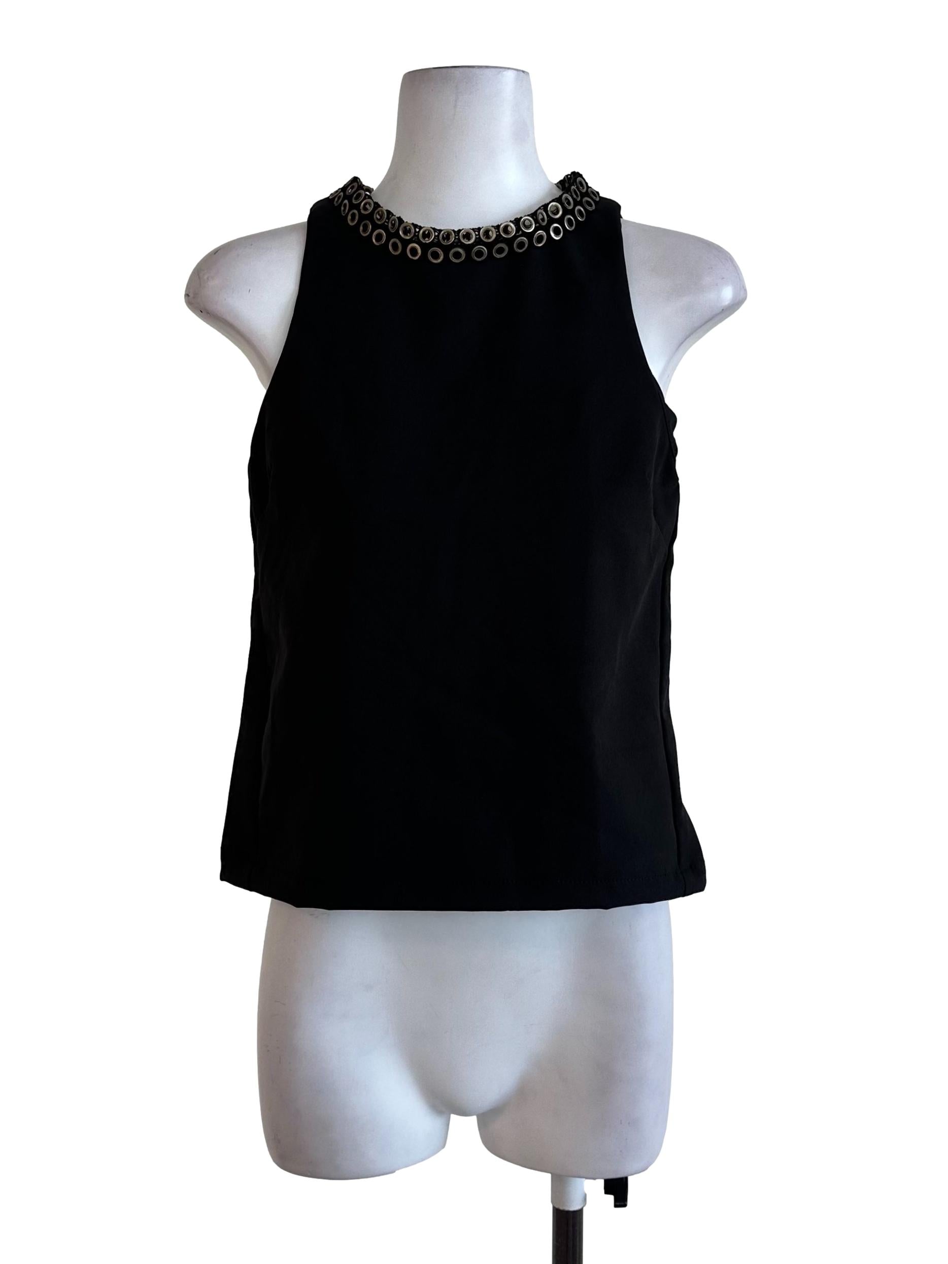 Black Plain Sleeveless Top