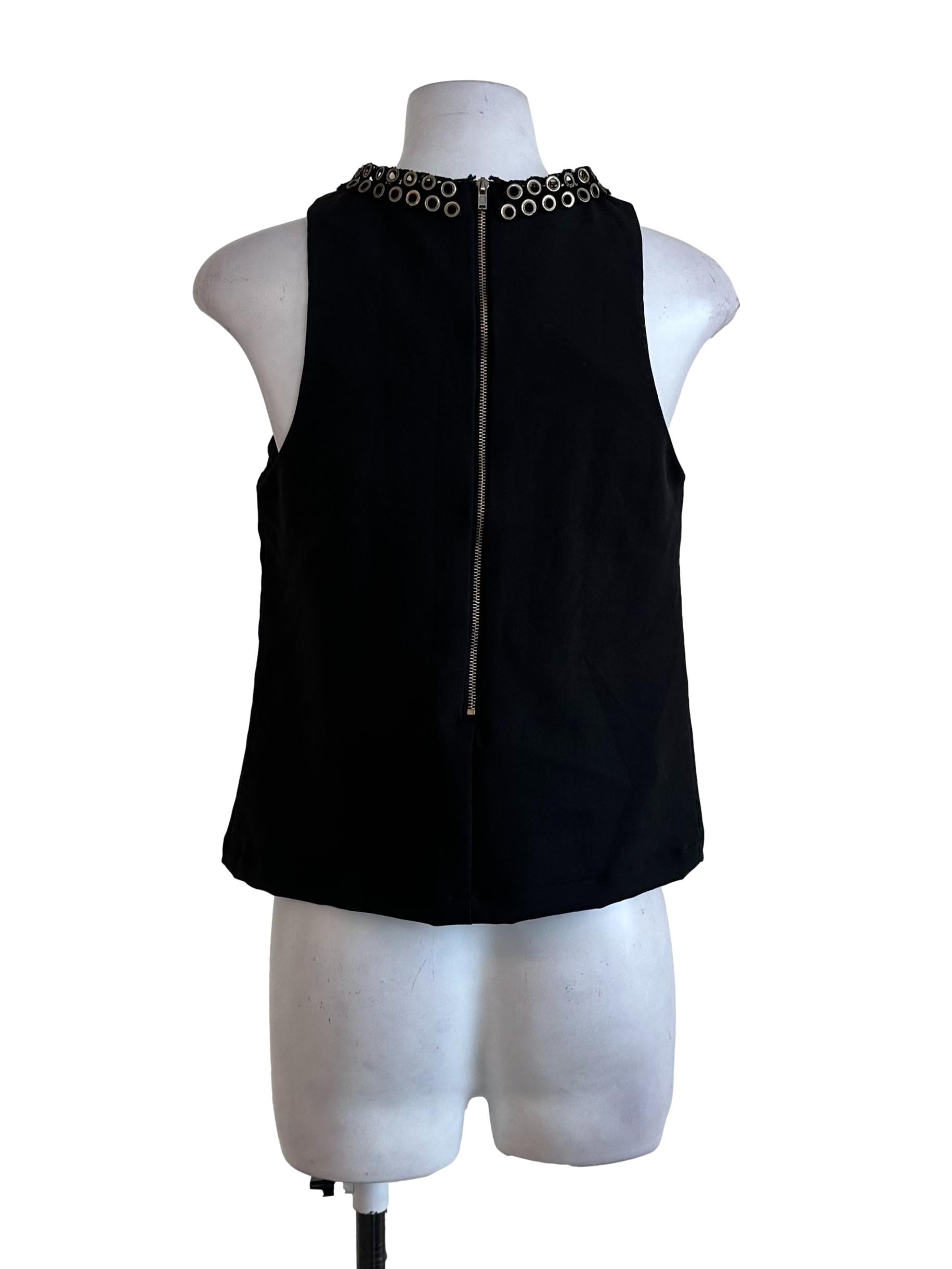 Black Plain Sleeveless Top