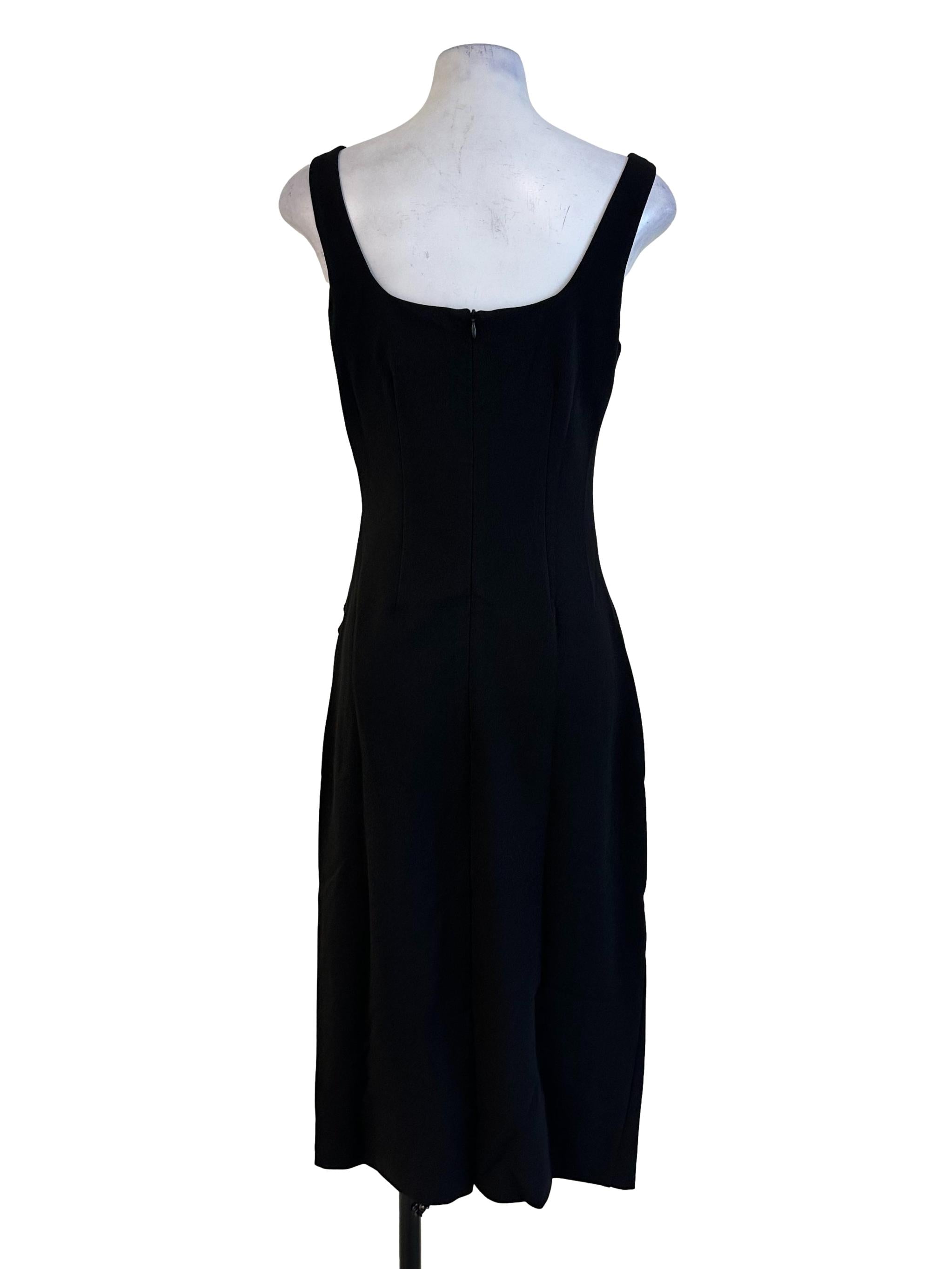 Jade Black Drapped Dress