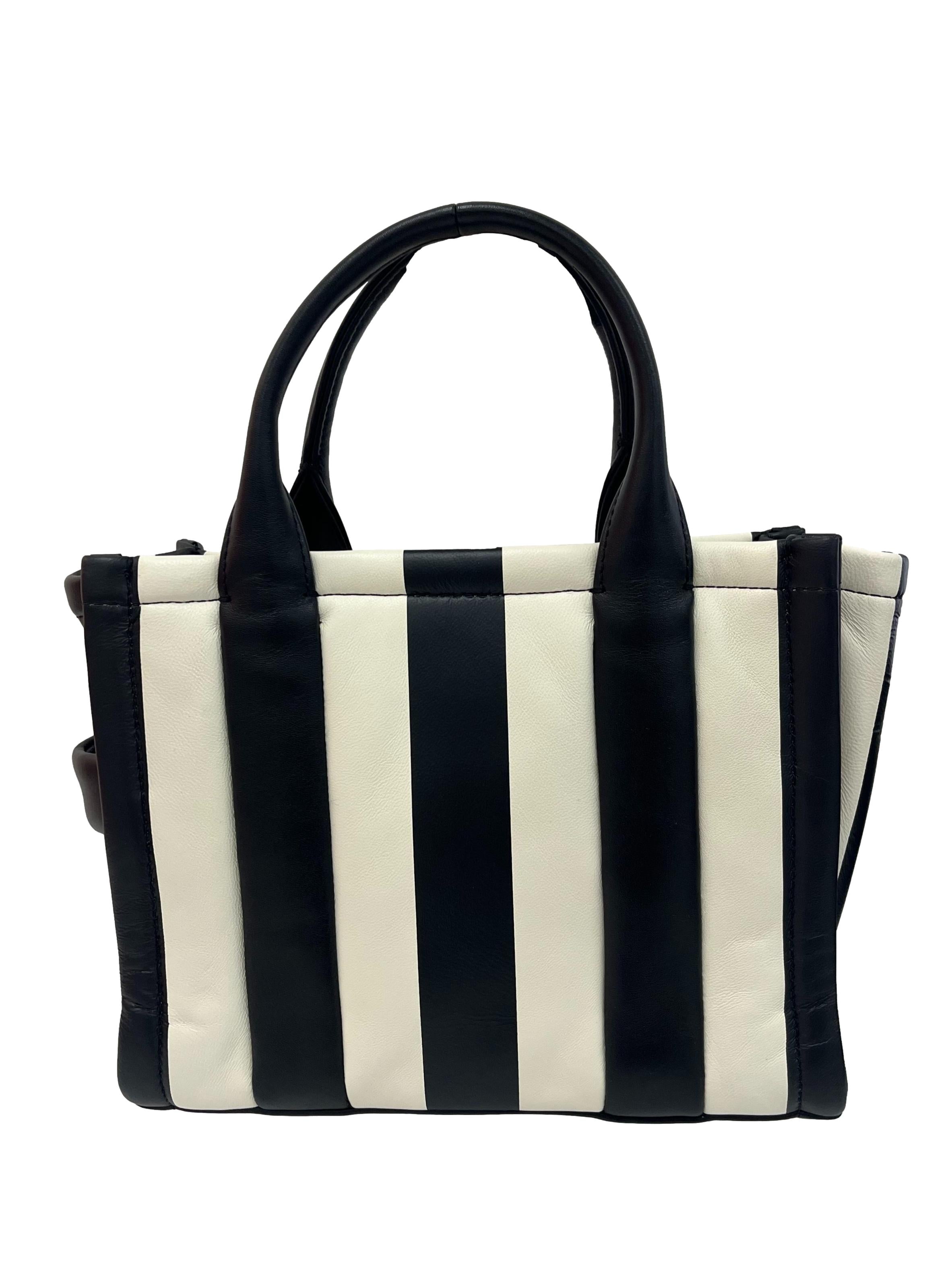 Black And White The Striped Small Tote Bag CSN