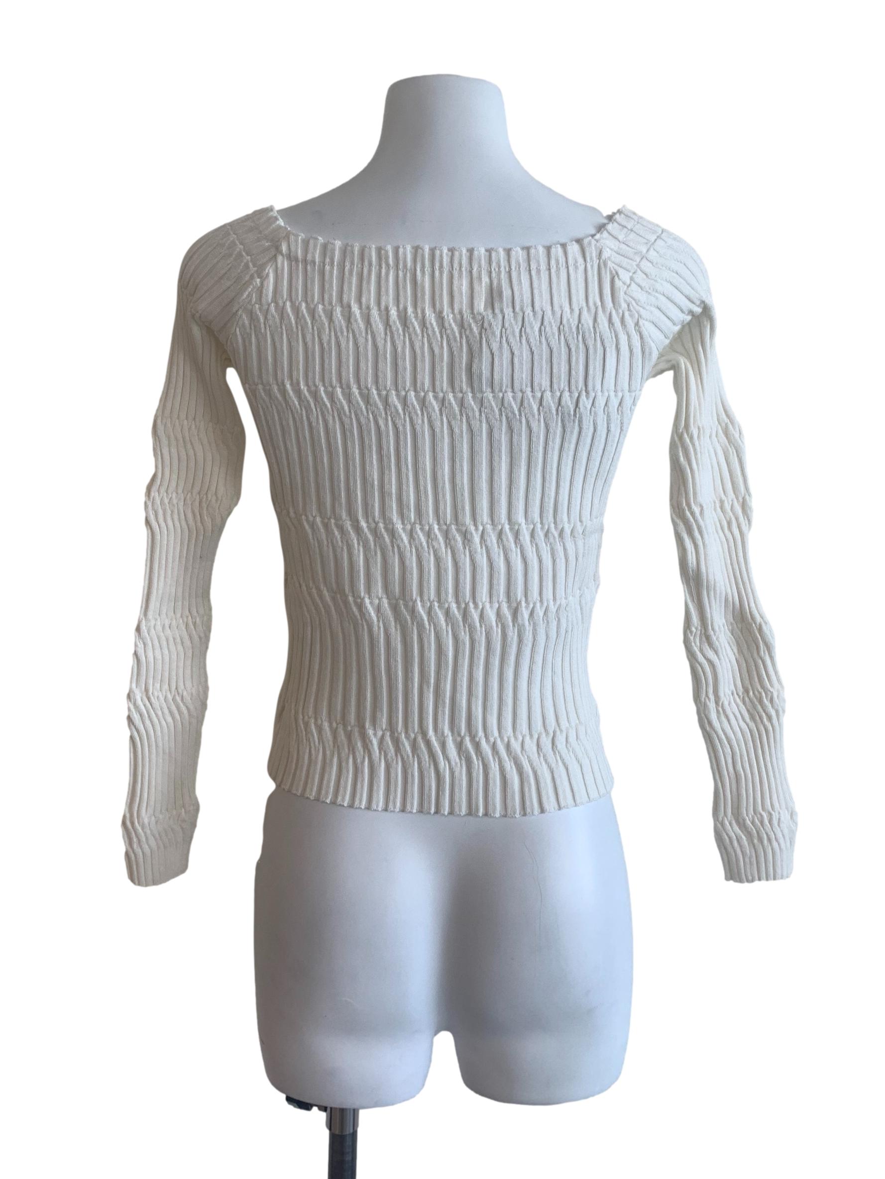 White Knitted Top