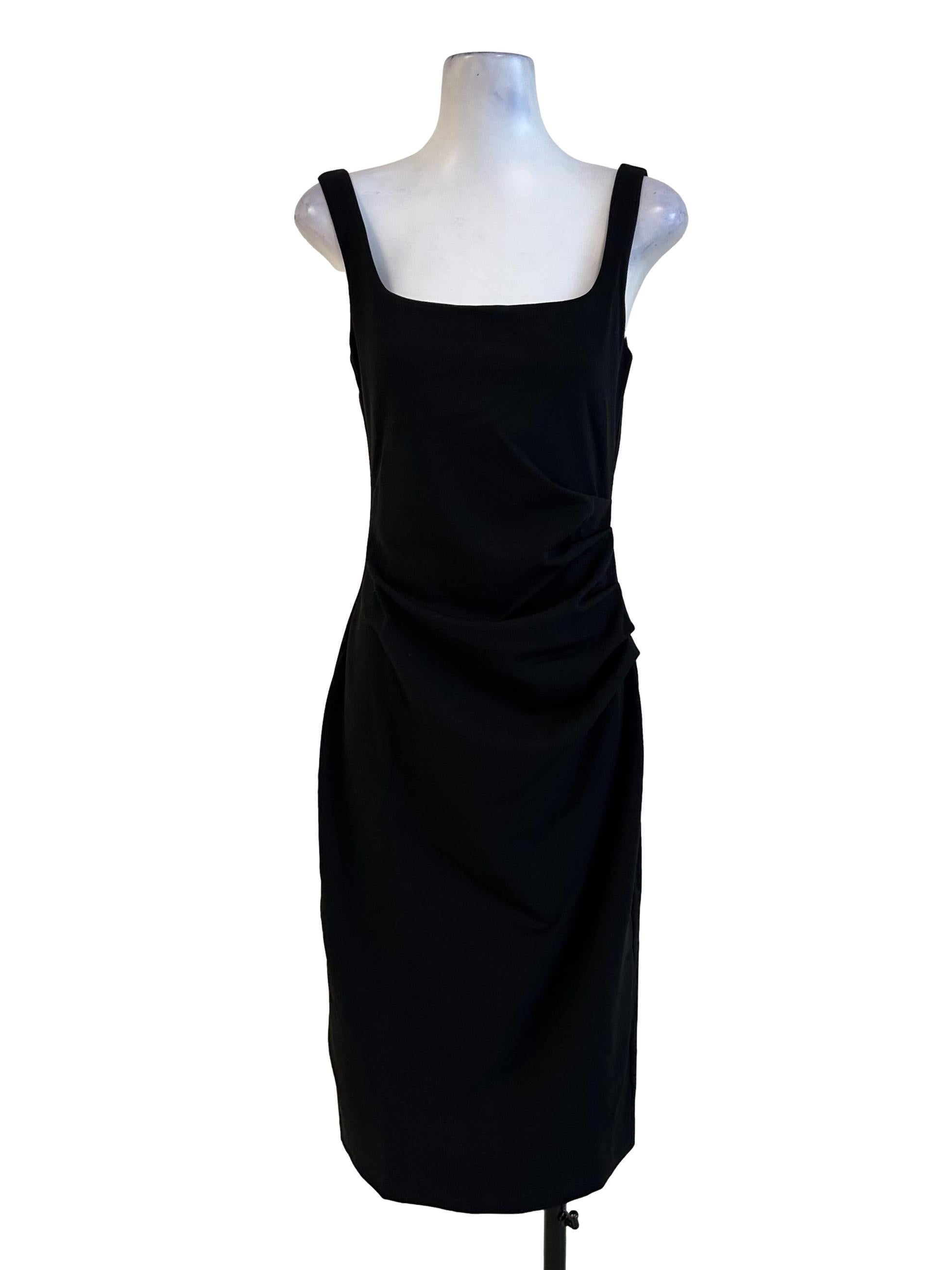 Jade Black Drapped Dress