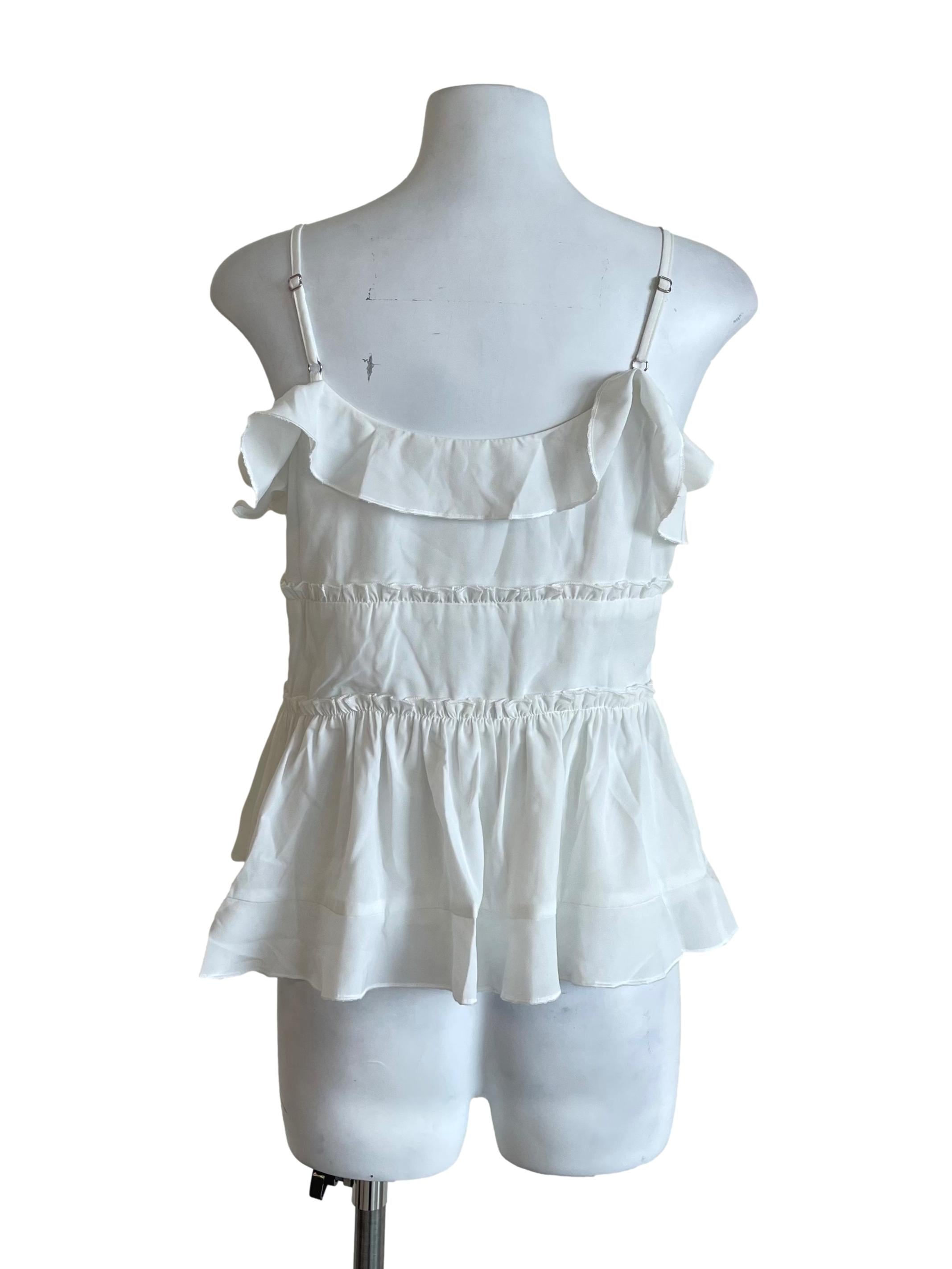 White Ruffles Tiered Camisole