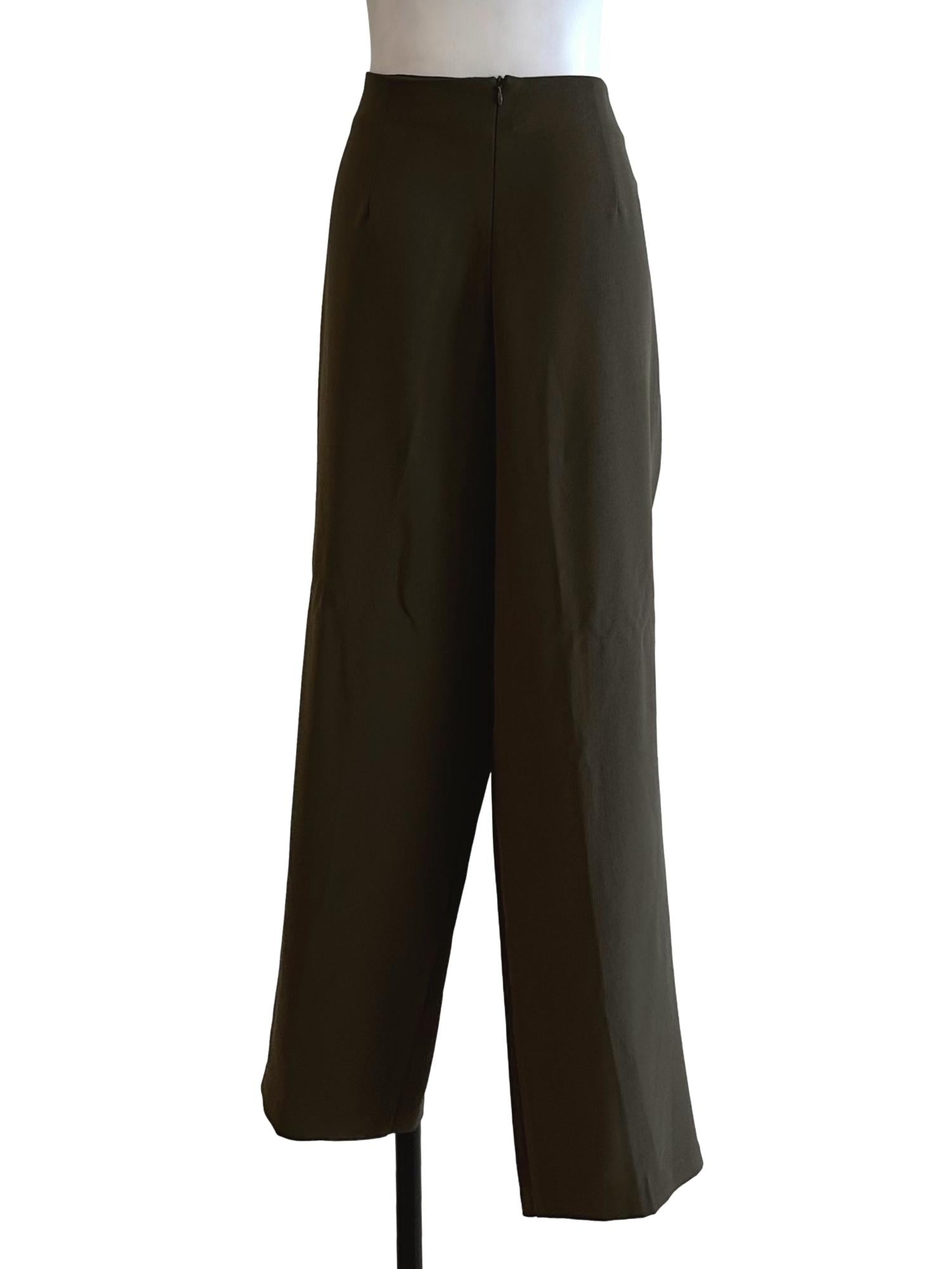 Moss Green Formal Straight Pants LB