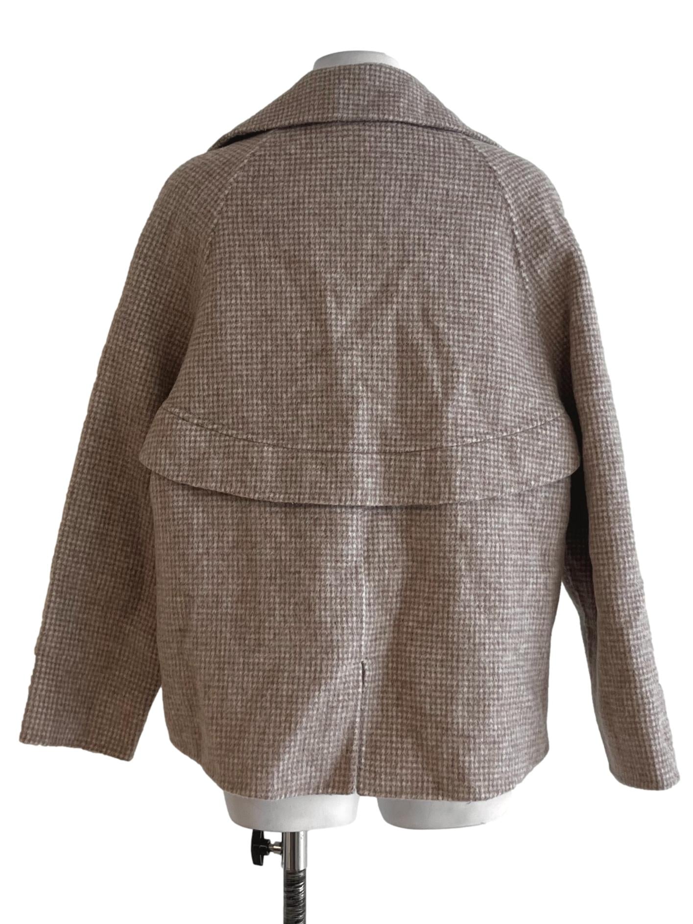 Peanut Brown Shepherd'S Check Double-Breasted Blazer