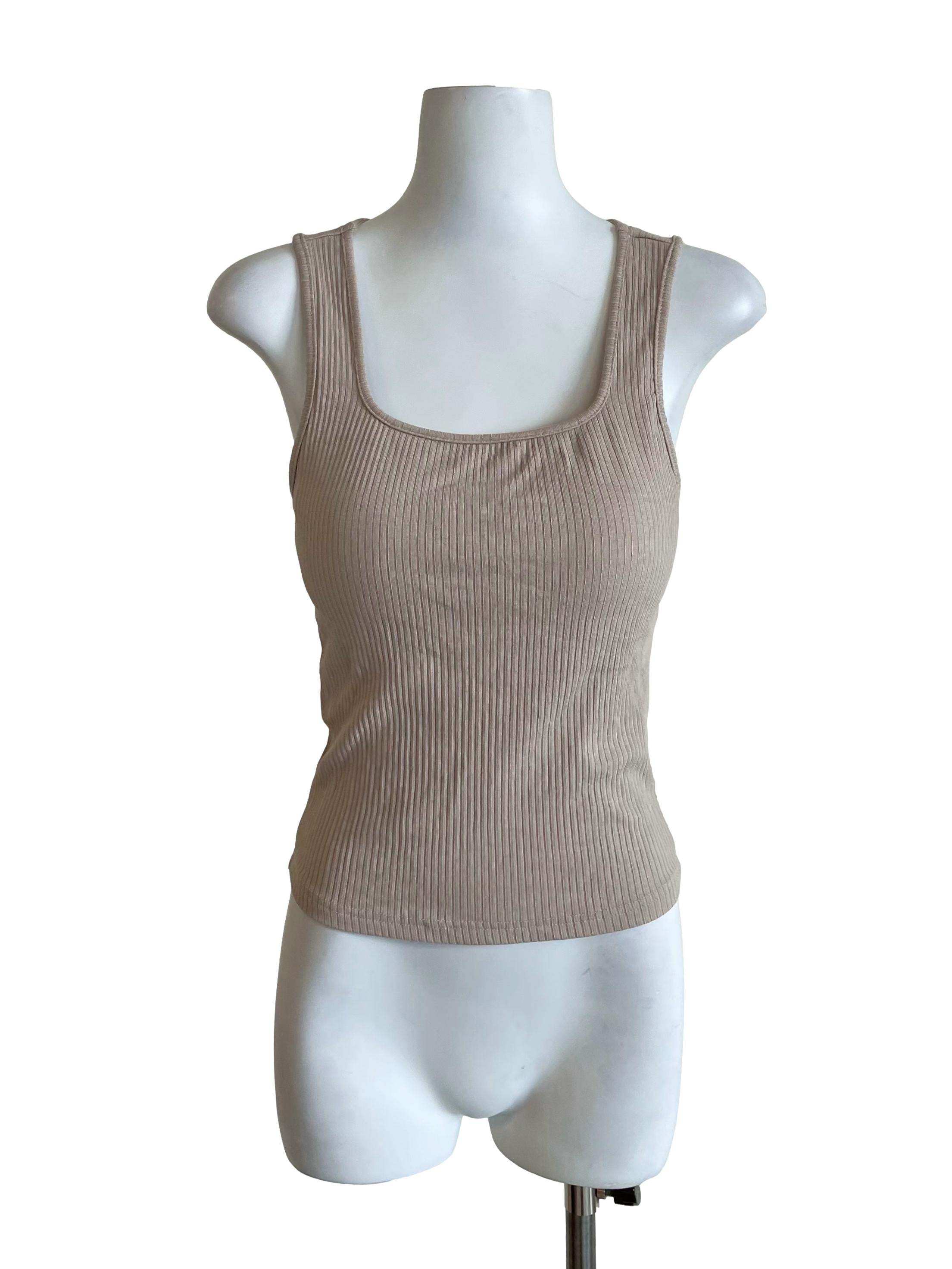 Bone Ribbed Tank Top