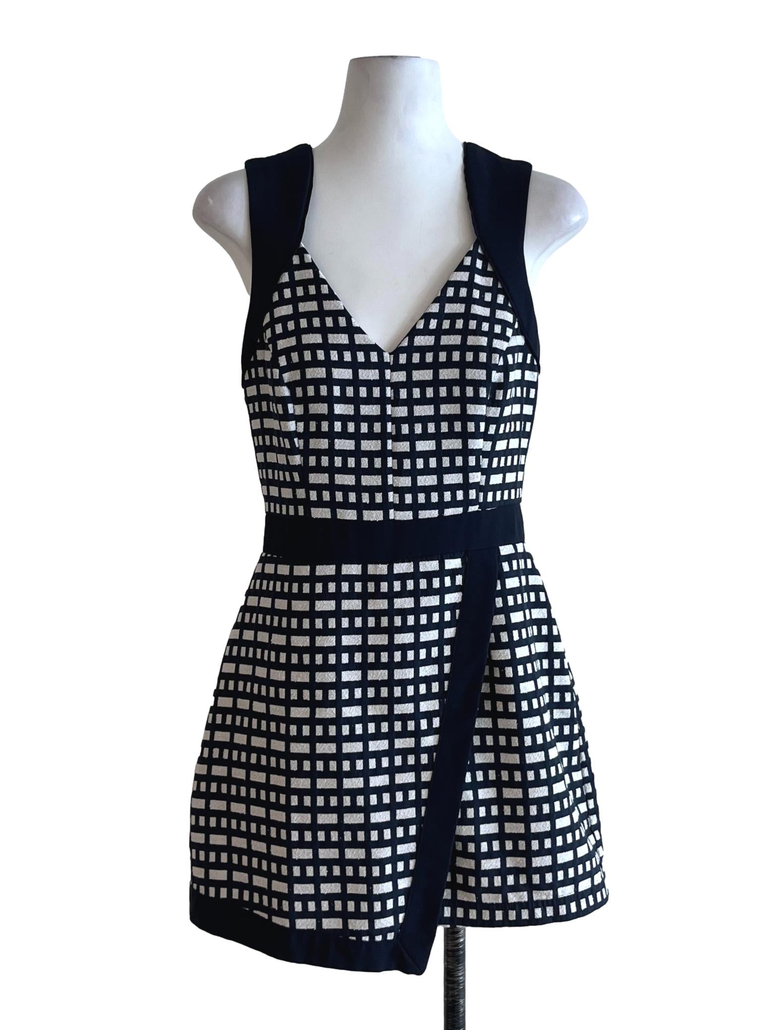 Navy Blue Gingham Romper