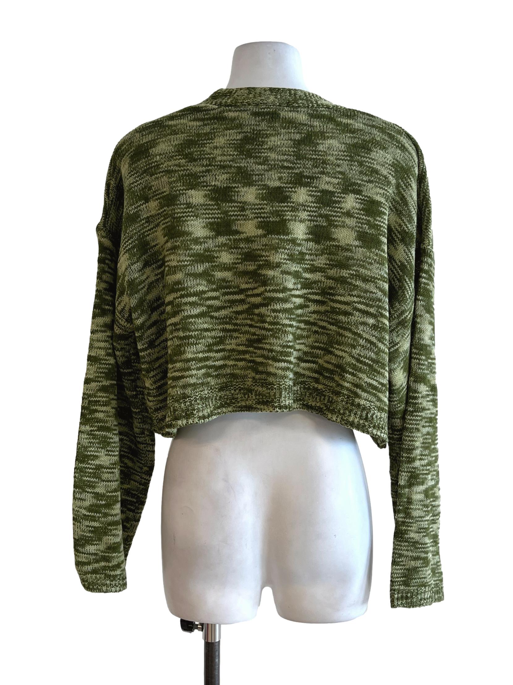 Pickle And Olive Green V-Neck Cardigan