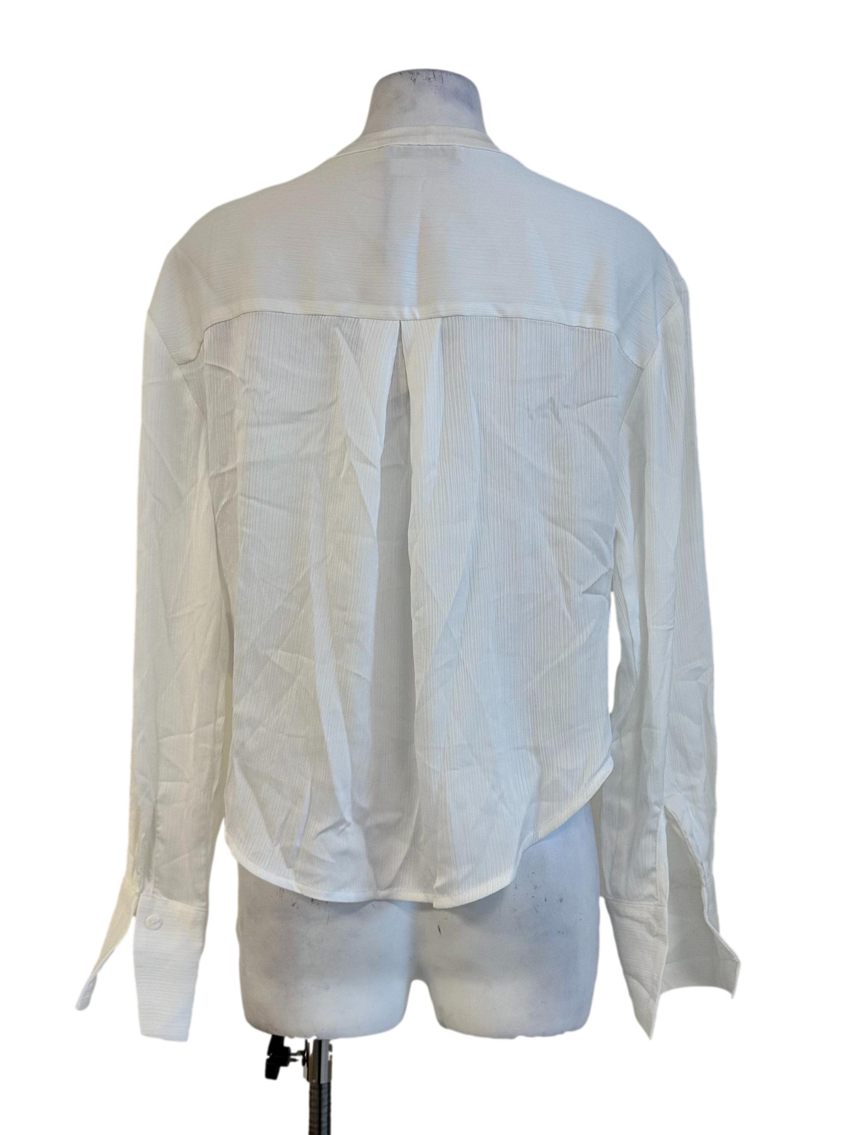 Porcelain White Texture Long Sleevess Top