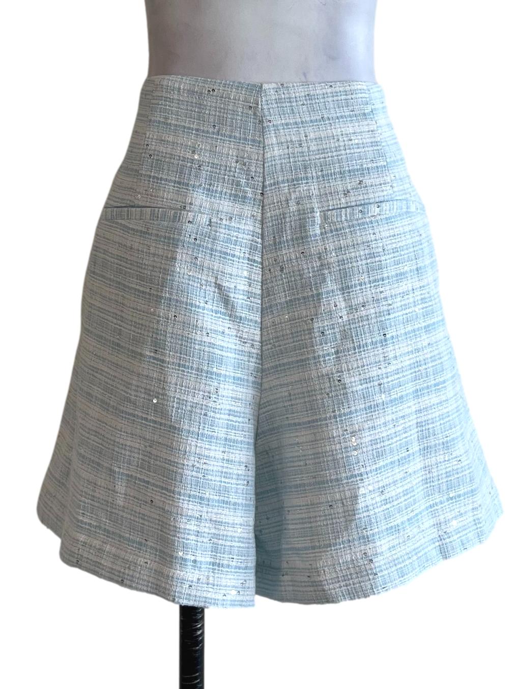 Sky Blue Graph Check Shorts