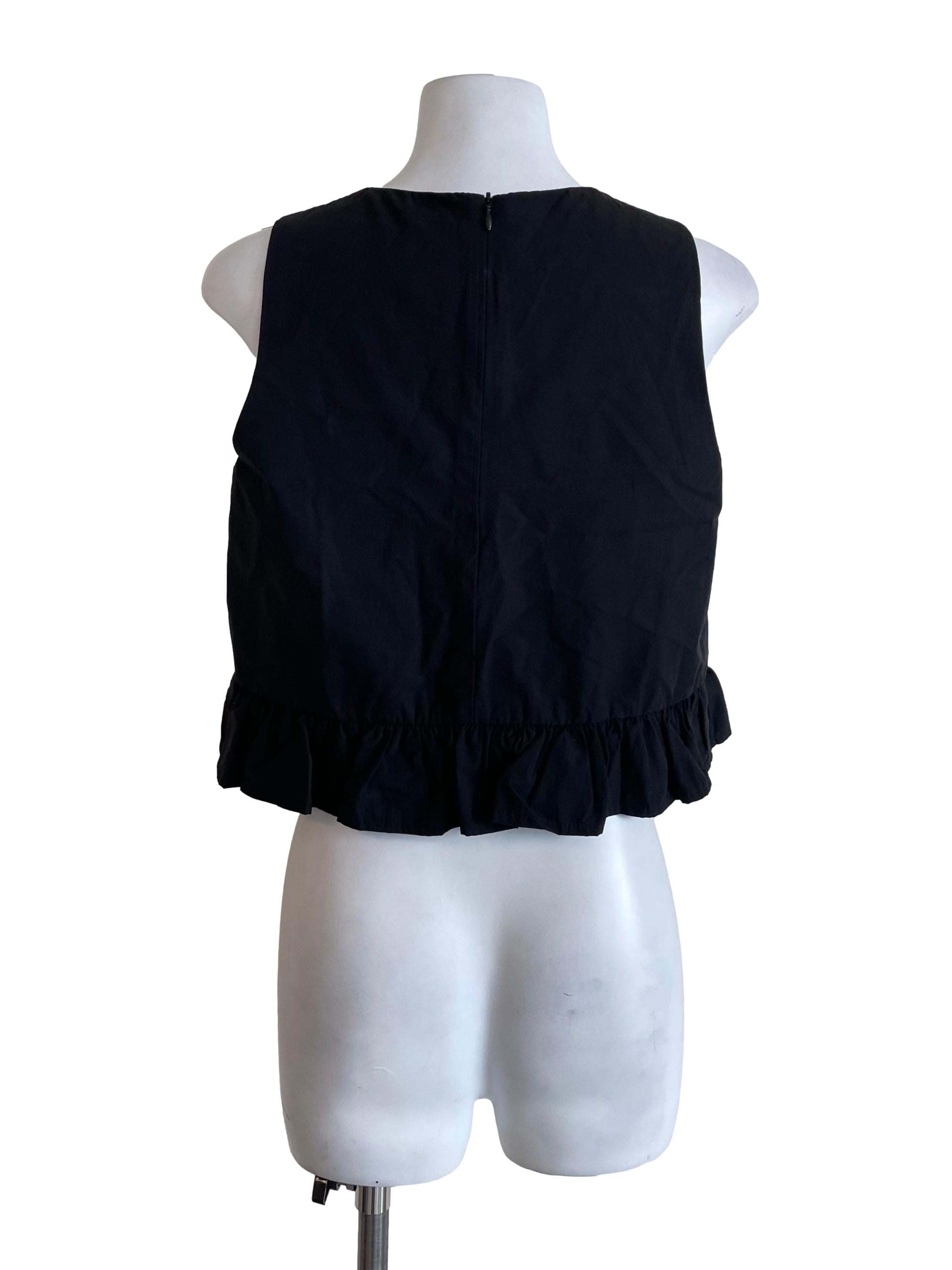 Black Tie Knots A-Line Crop Top