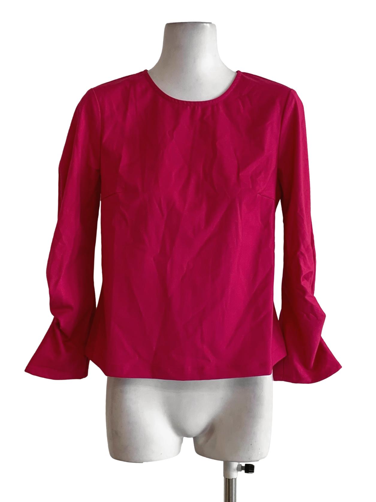 Magenta Bateau Neckline Blouse LB