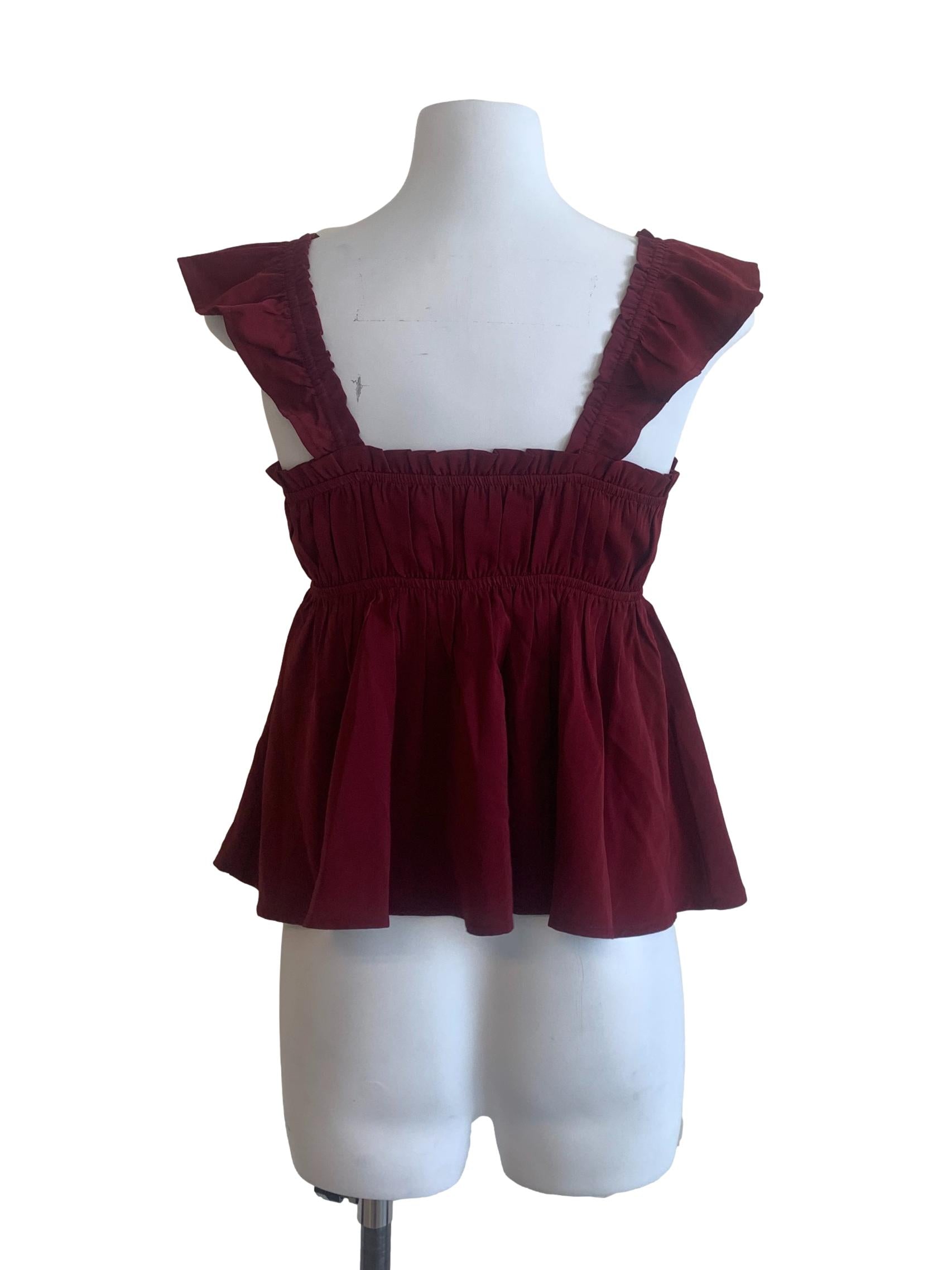 Jam Red Square Neck Top