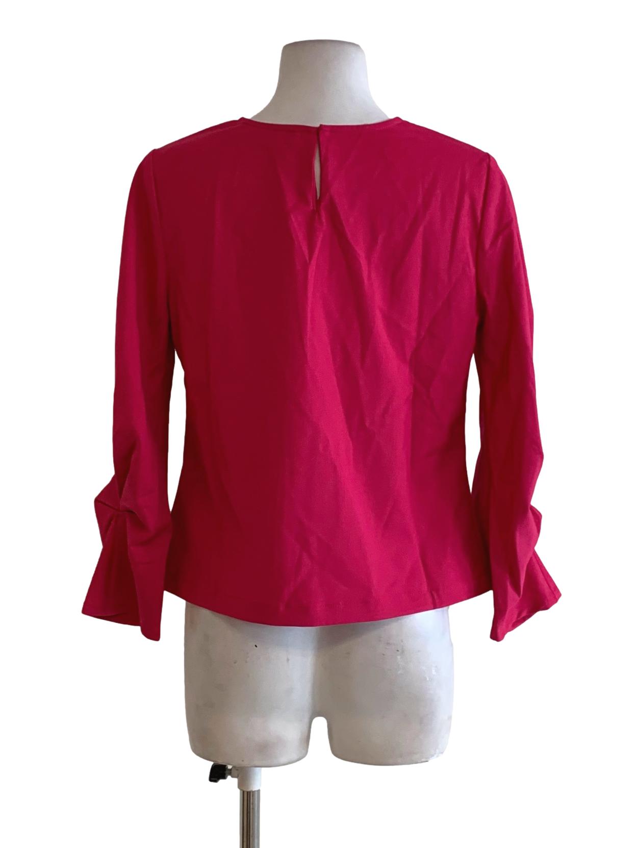 Magenta Bateau Neckline Blouse LB