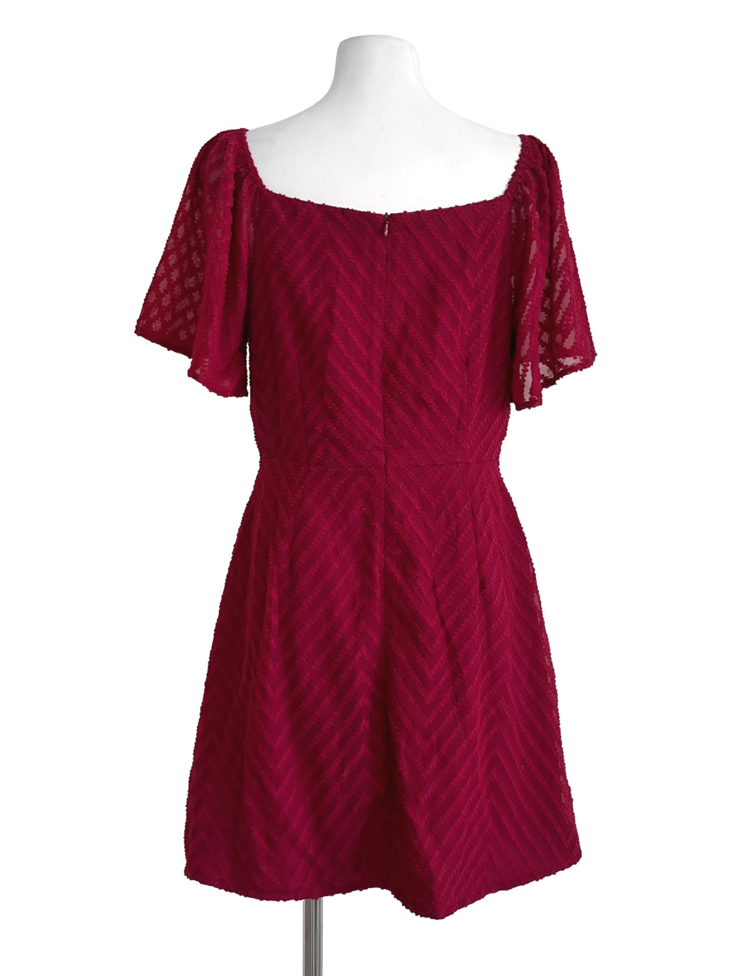 Red Lace Short Sleeve Dress