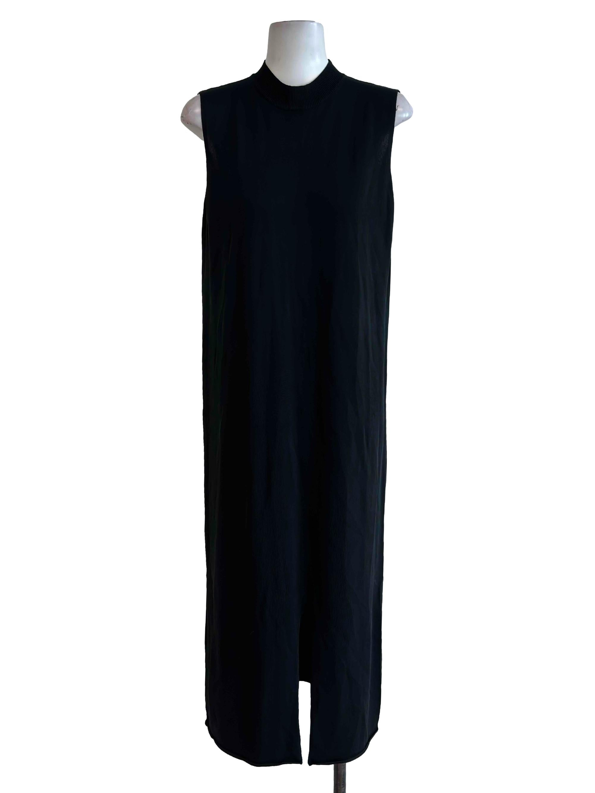 Jet Black Knit Shift Maxi Dress