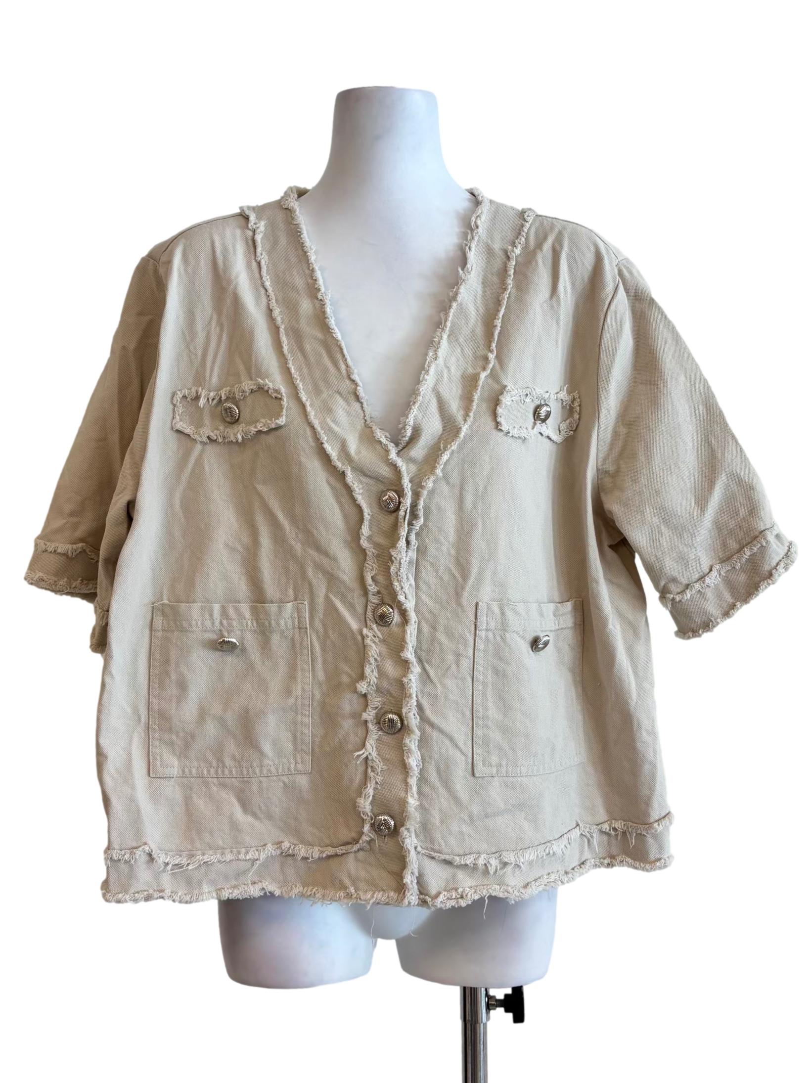 Coconut Buttoned Cotton Top