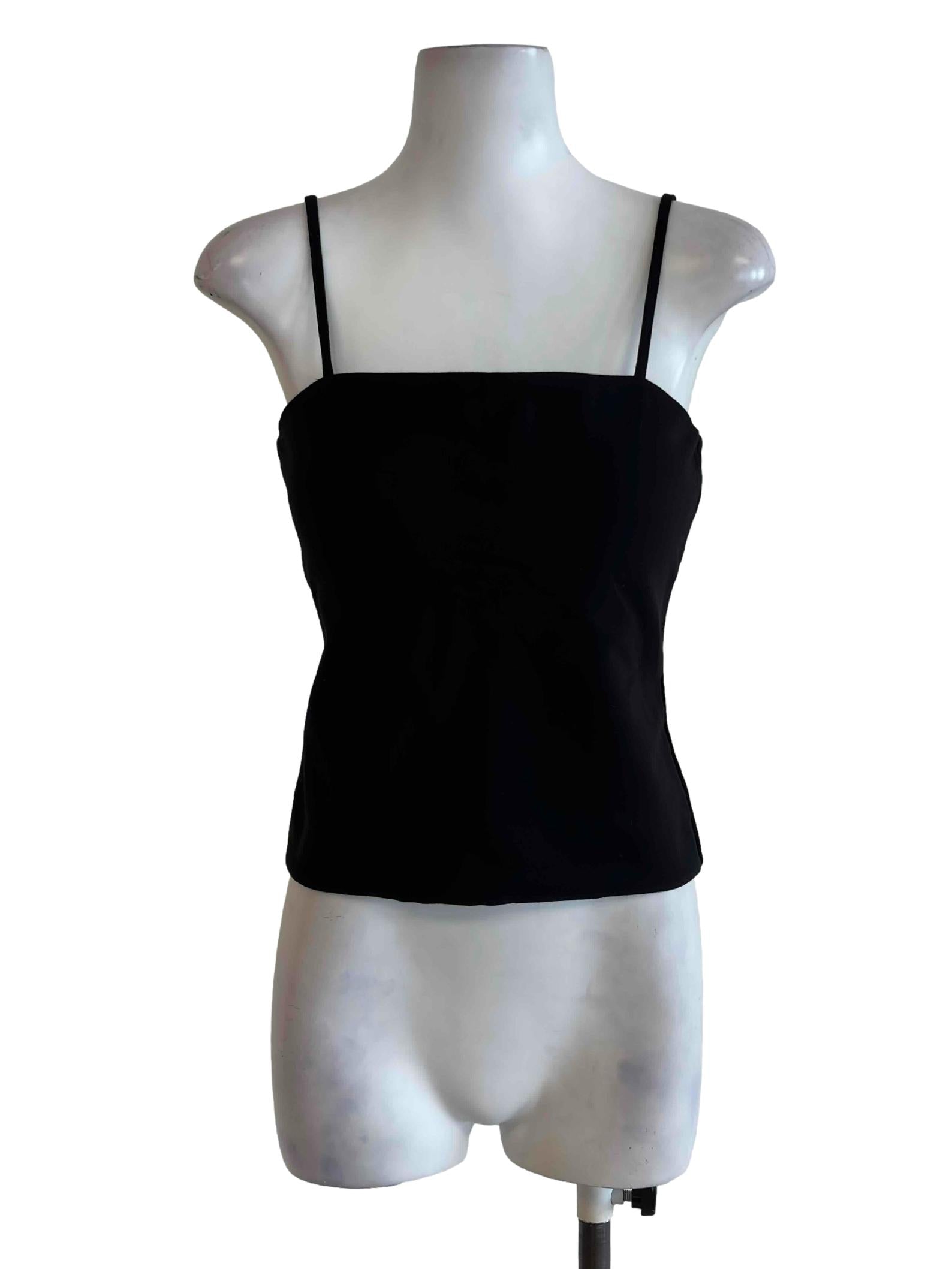 Jet Black Fitted Cami Top