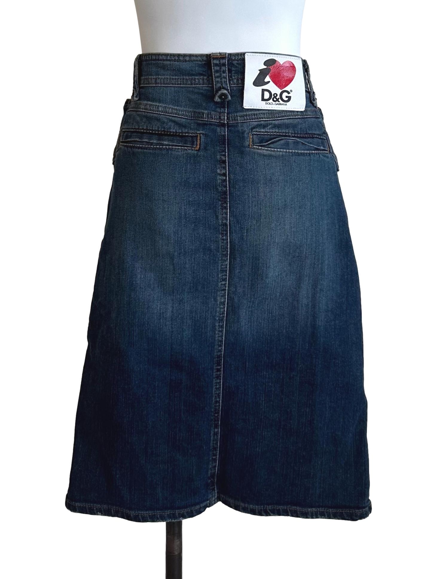 Dark Blue Denim Pencil Skirt