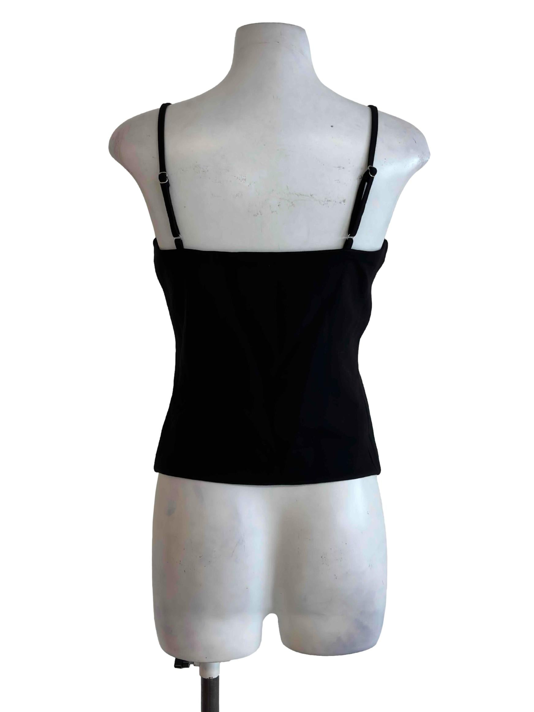 Jet Black Fitted Cami Top