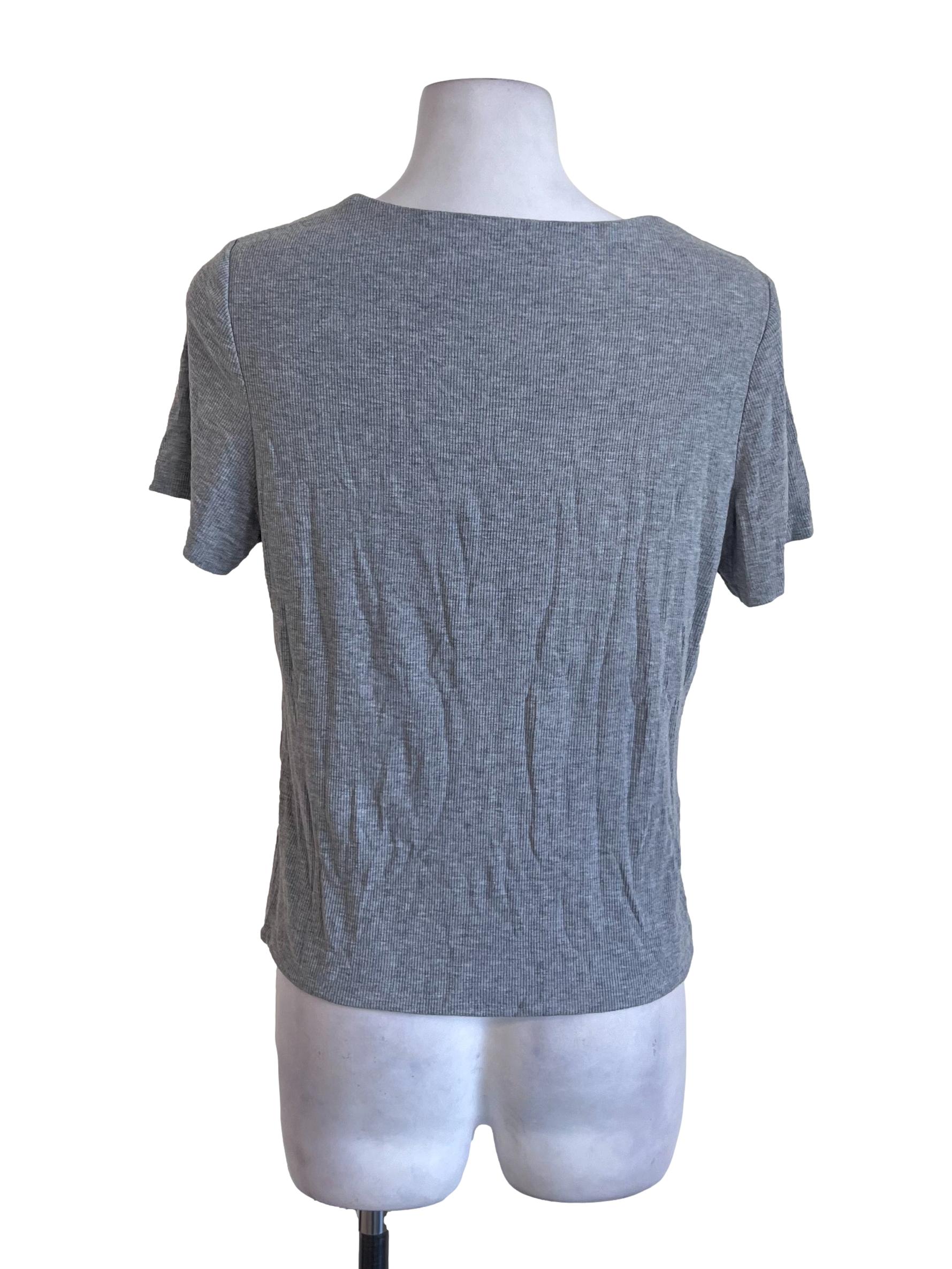 Lead Grey Square Neck Top