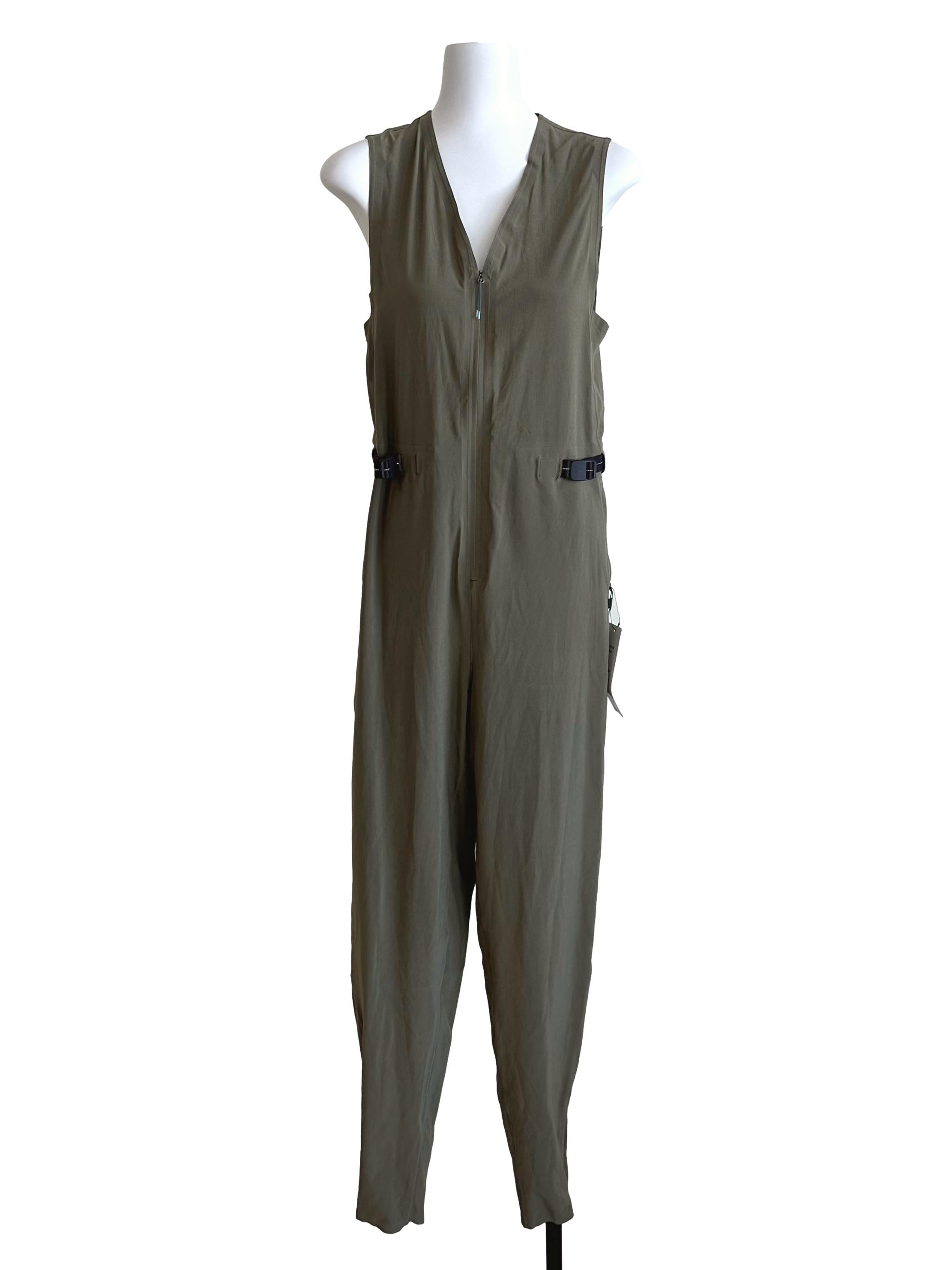 Olive Green V Neck Jumpsuit