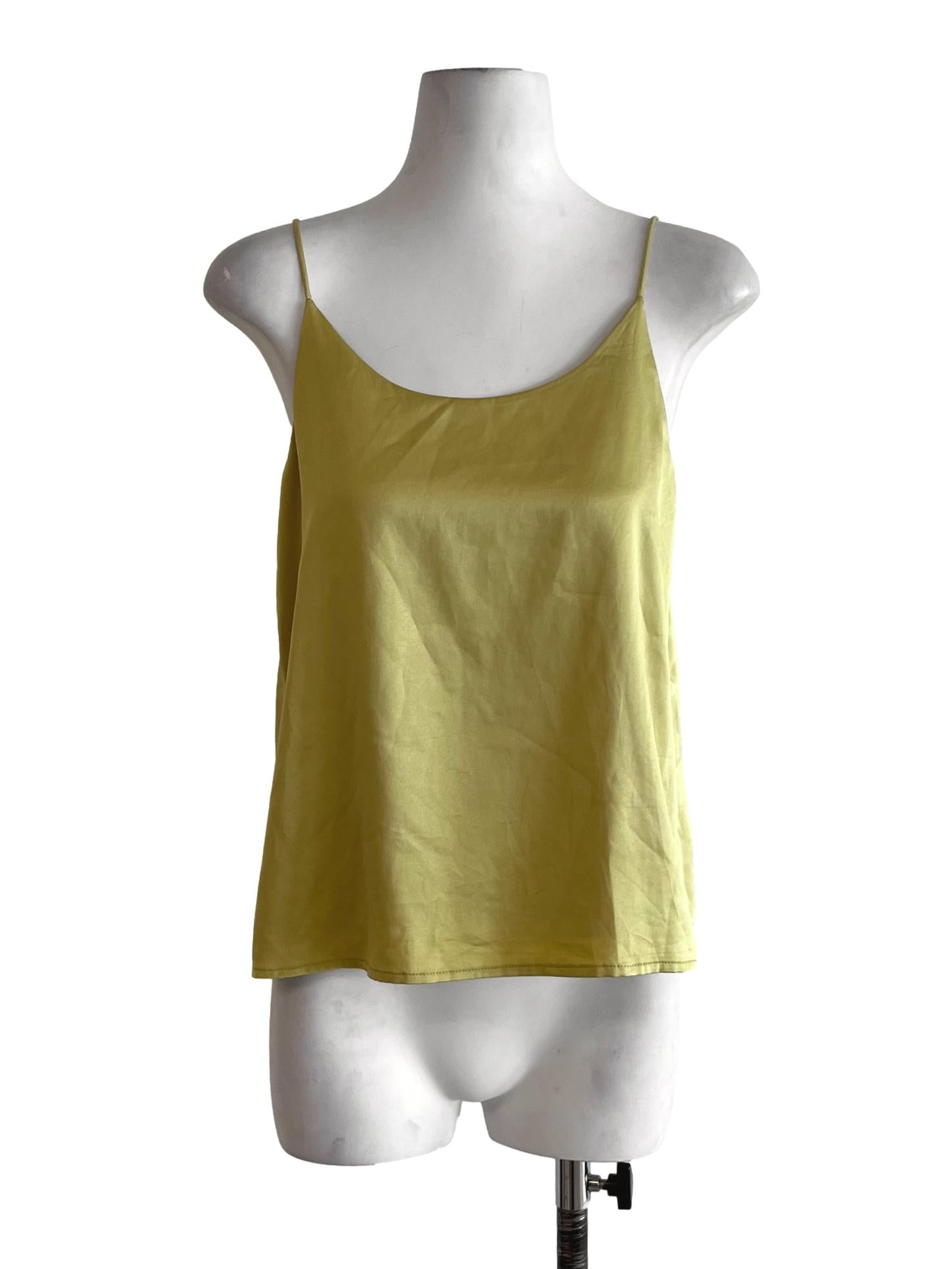 Corn Yellow Scoop Neckline Sleeveless Top TCL