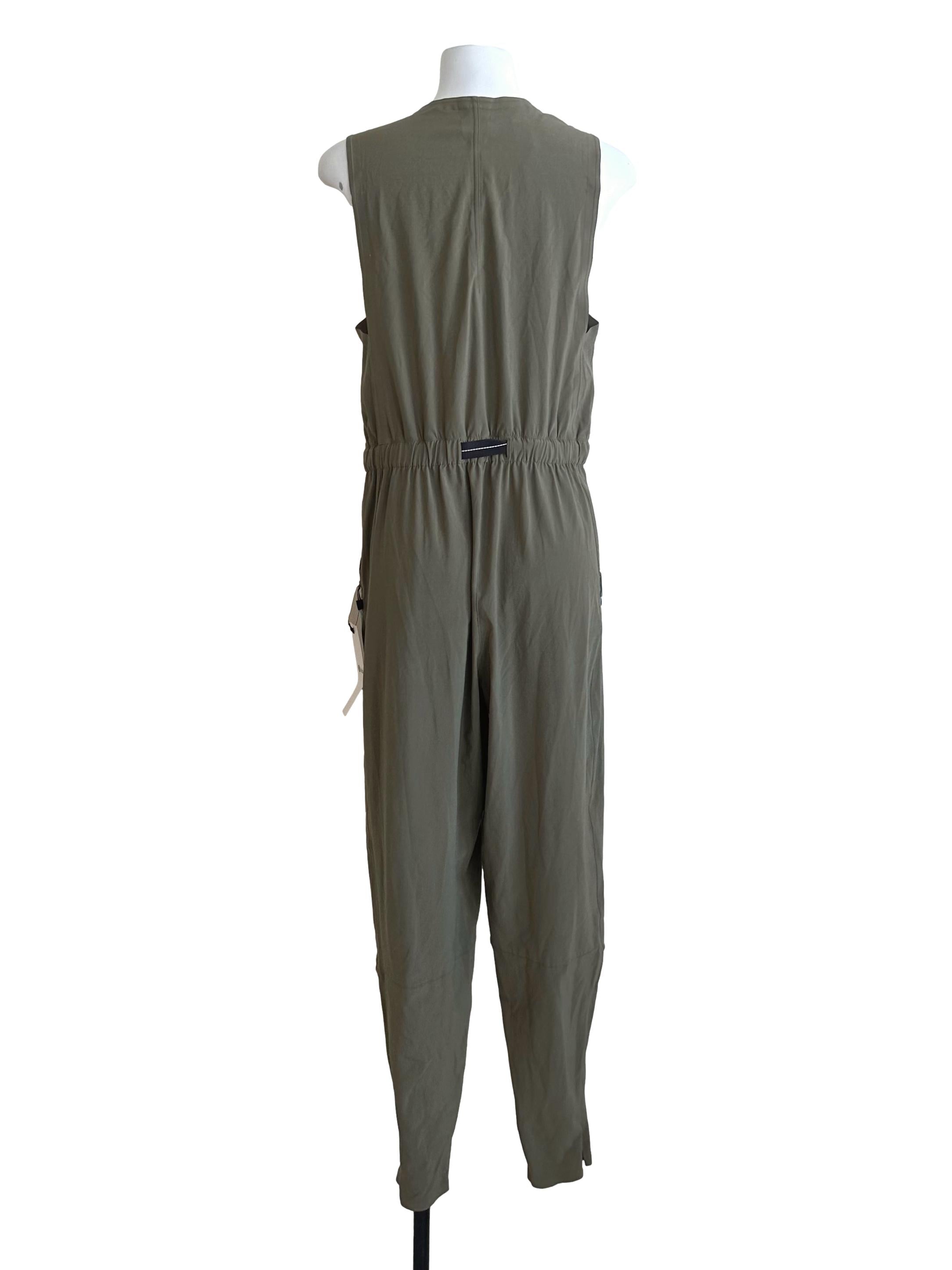 Olive Green V Neck Jumpsuit