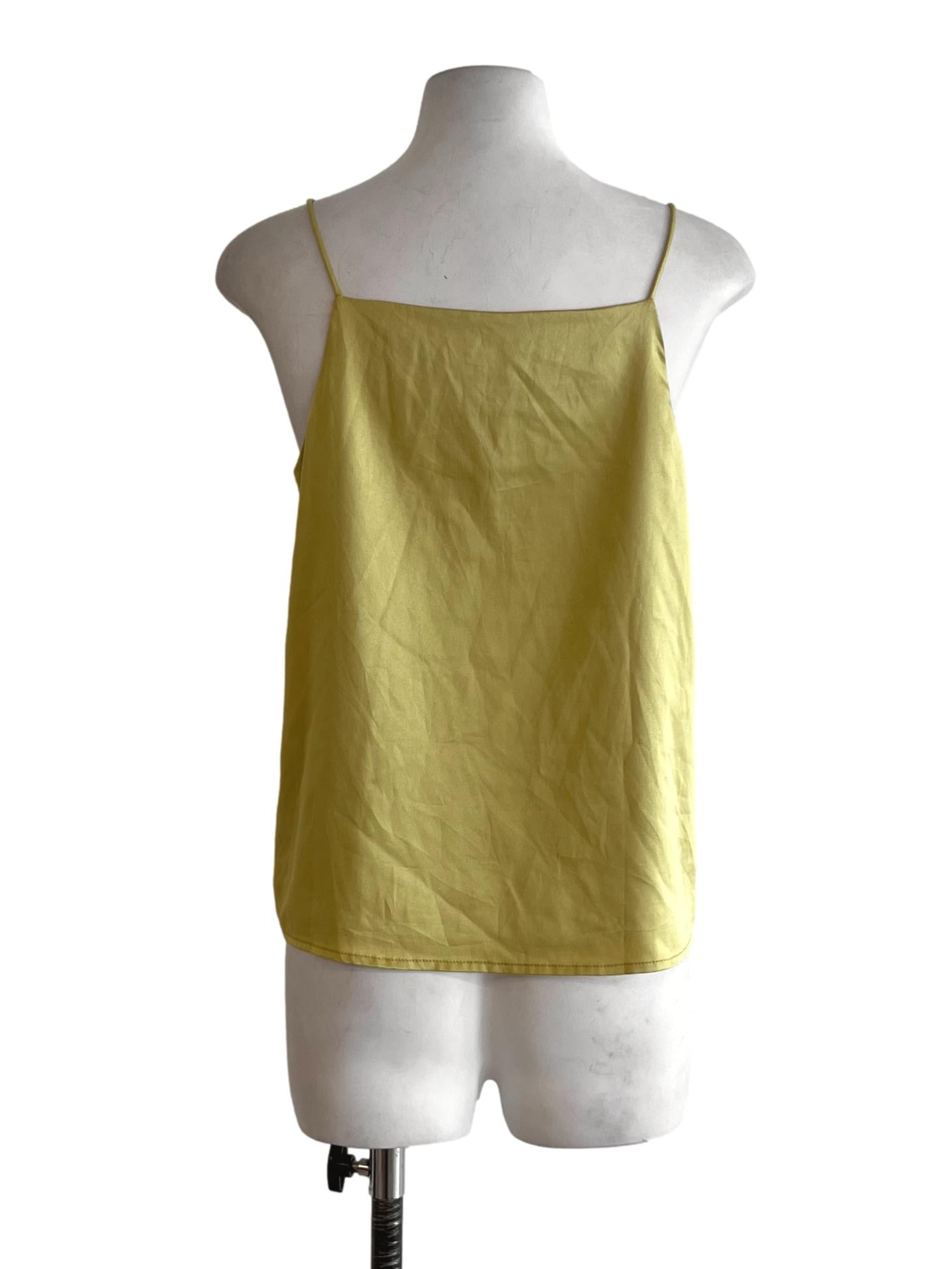 Corn Yellow Scoop Neckline Sleeveless Top TCL